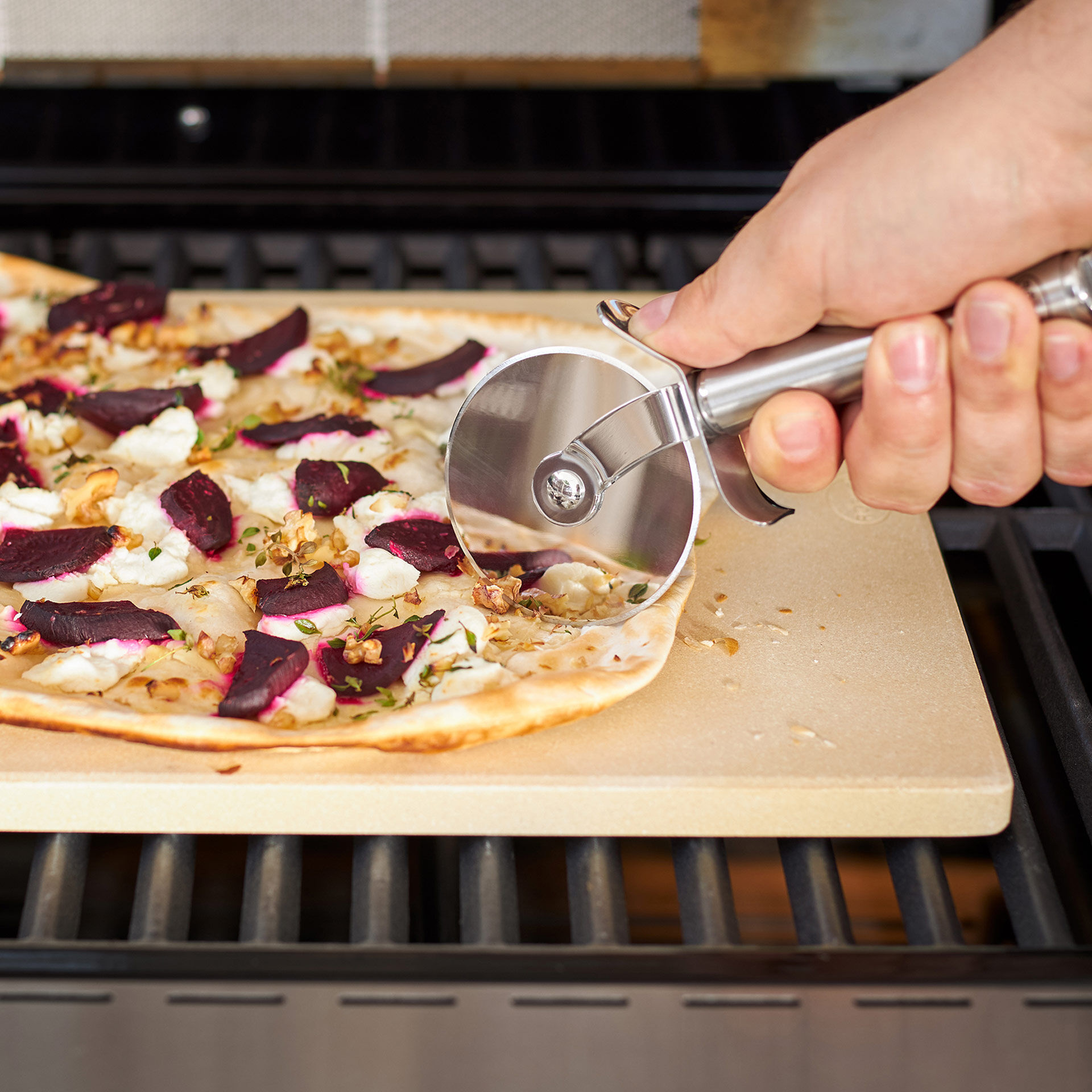 Pizzastein rechteckig mit Topper, 38x30cm Pizzastein rechteckig mit Topper, 38x30cm