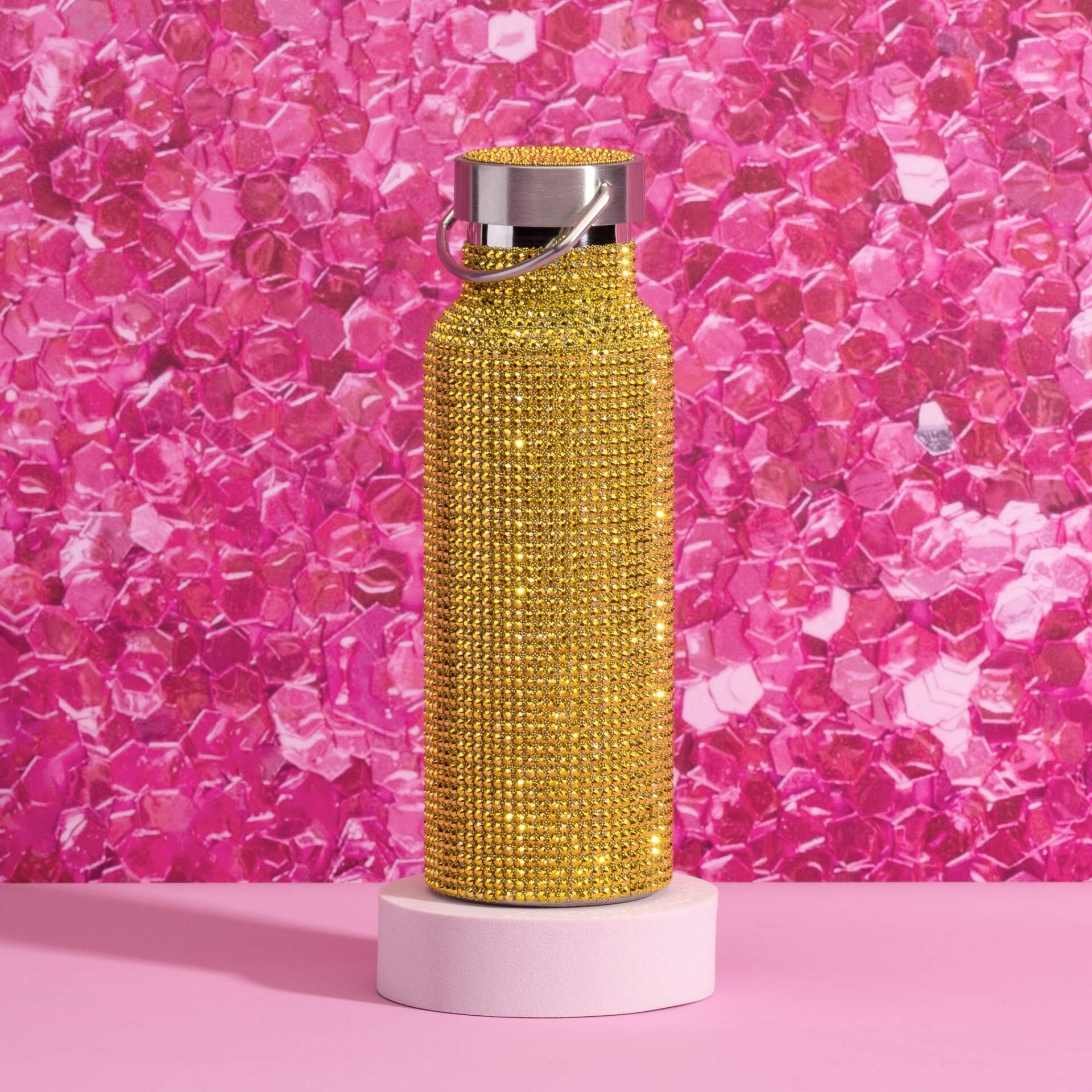 Trinkflasche Gold, Strass, 500ml