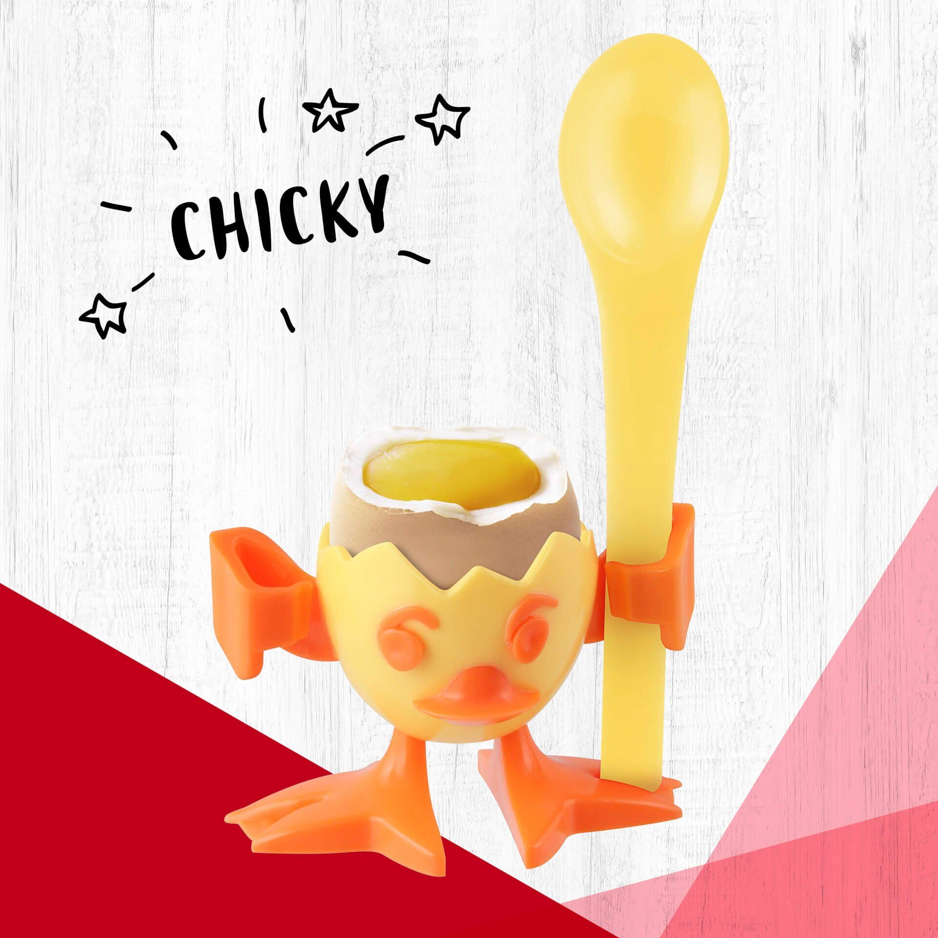 Eierbecher mit Löffel, Küken