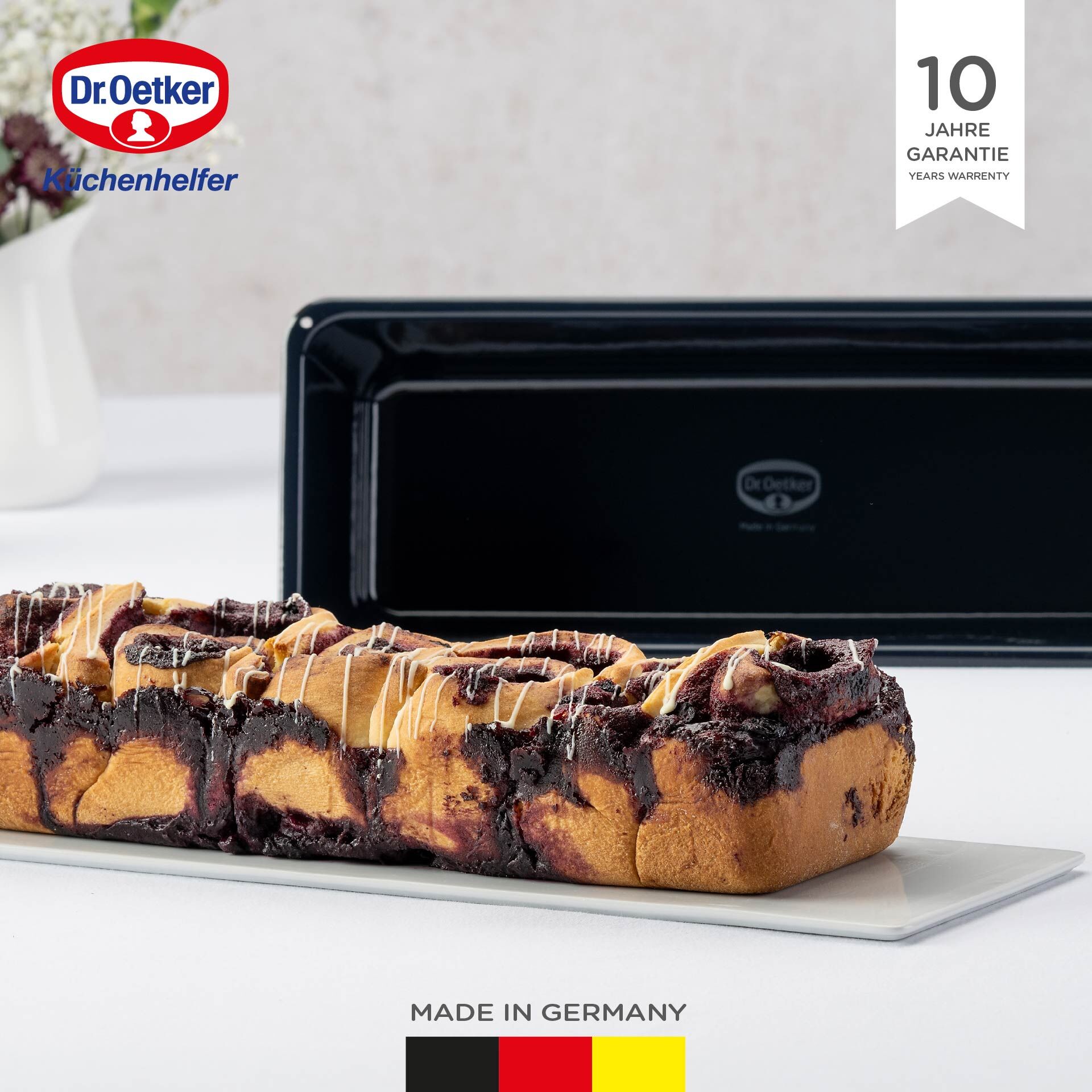 Brotbackform Back-Liebe Emaille, 35x12x8,5cm