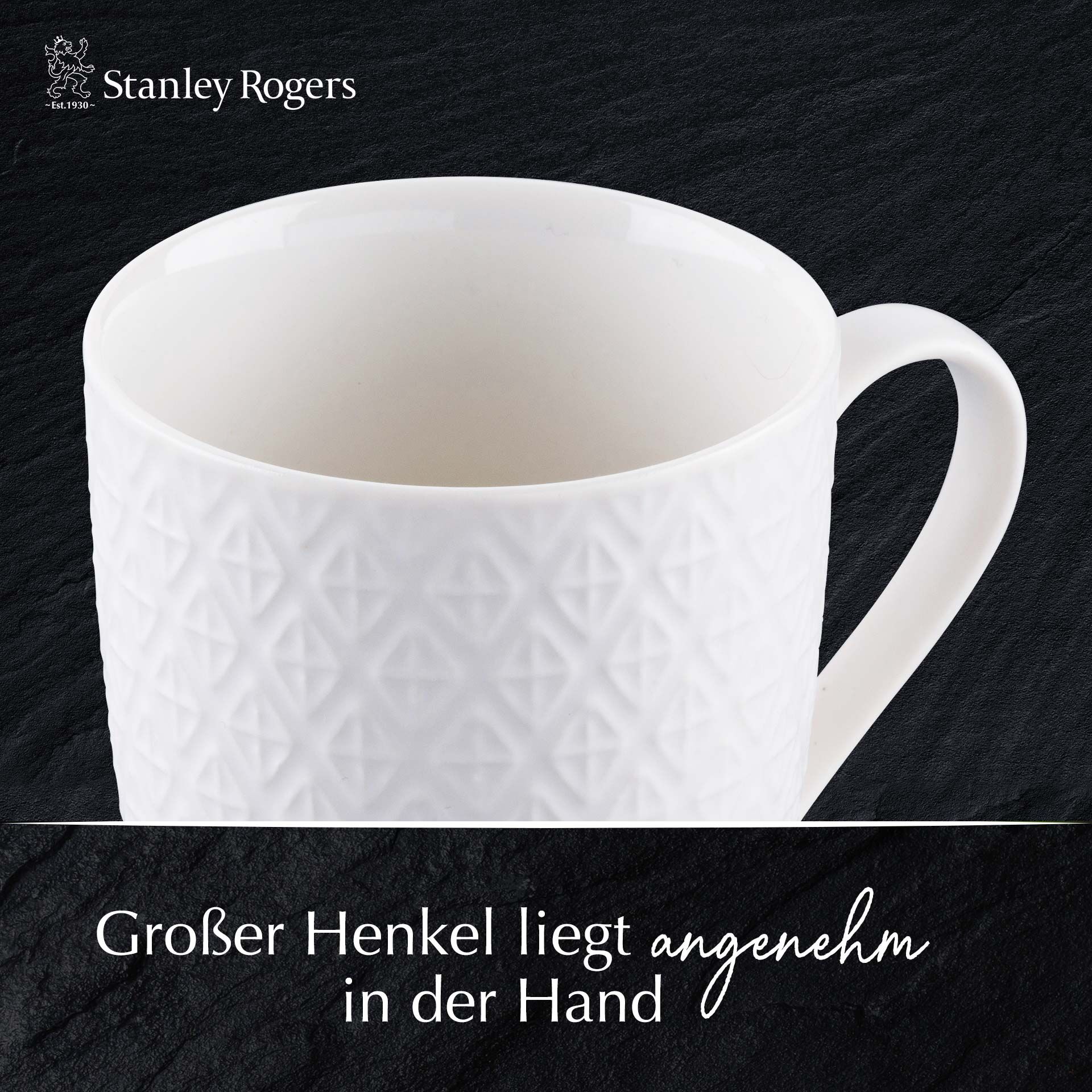 Tassen weiß, 340ml, 6er Set