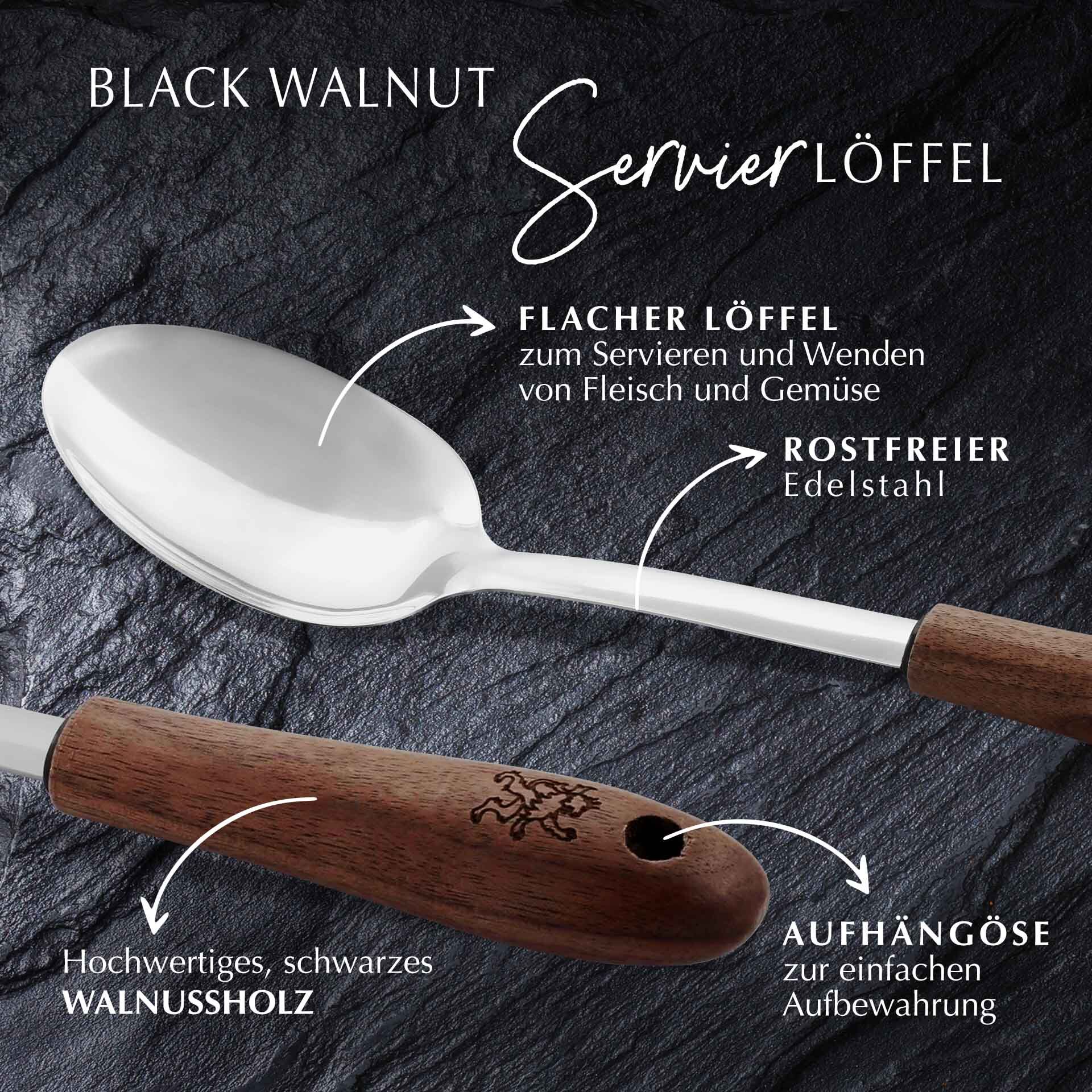 Servierlöffel Black Walnut, 32cm, Walnussholz