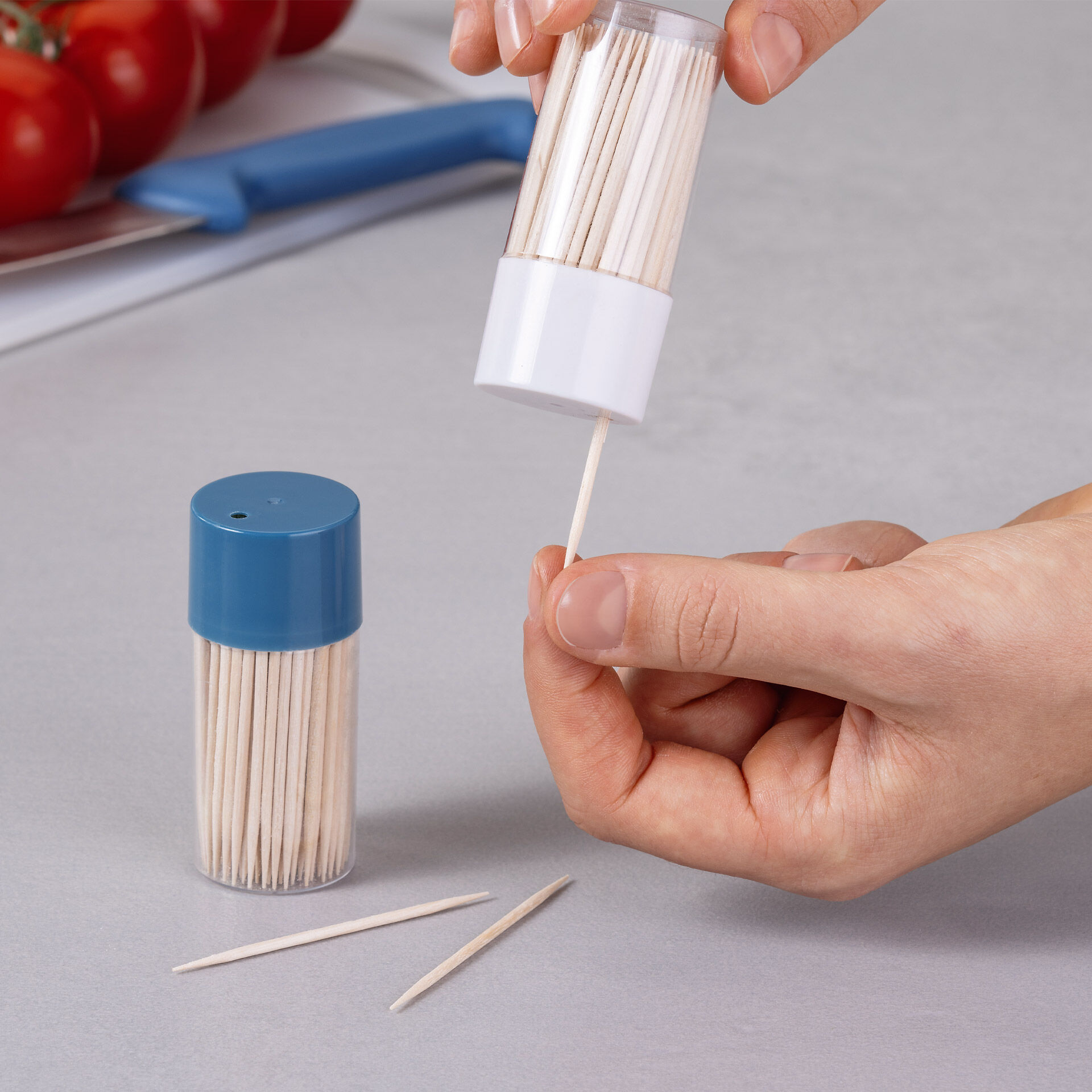 Zahnstocher-Dosen Essential, je 150 Stk., 2er-Set, blau