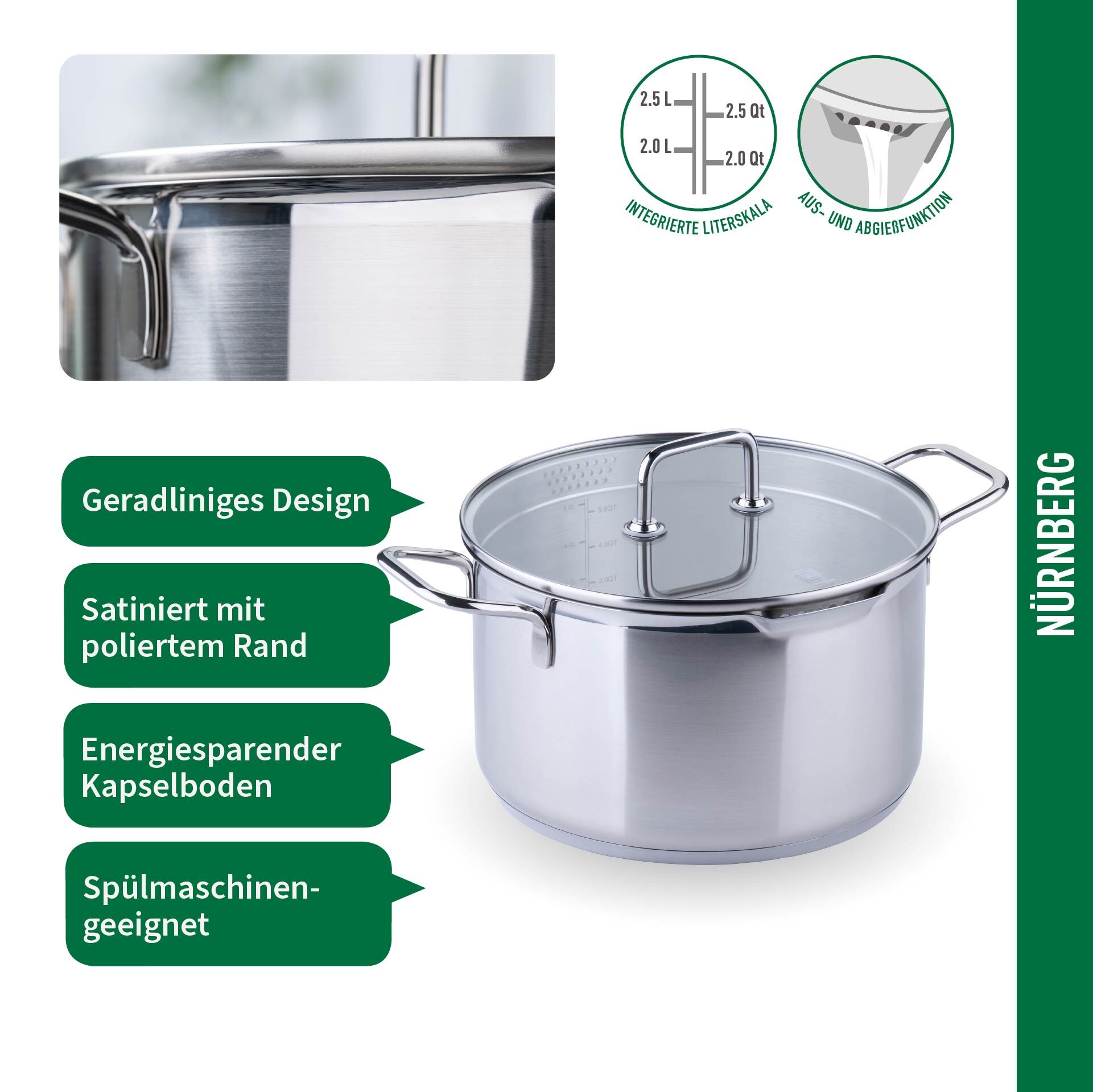 Kochtopf mit Glasdeckel Nürnberg, Ø24cm