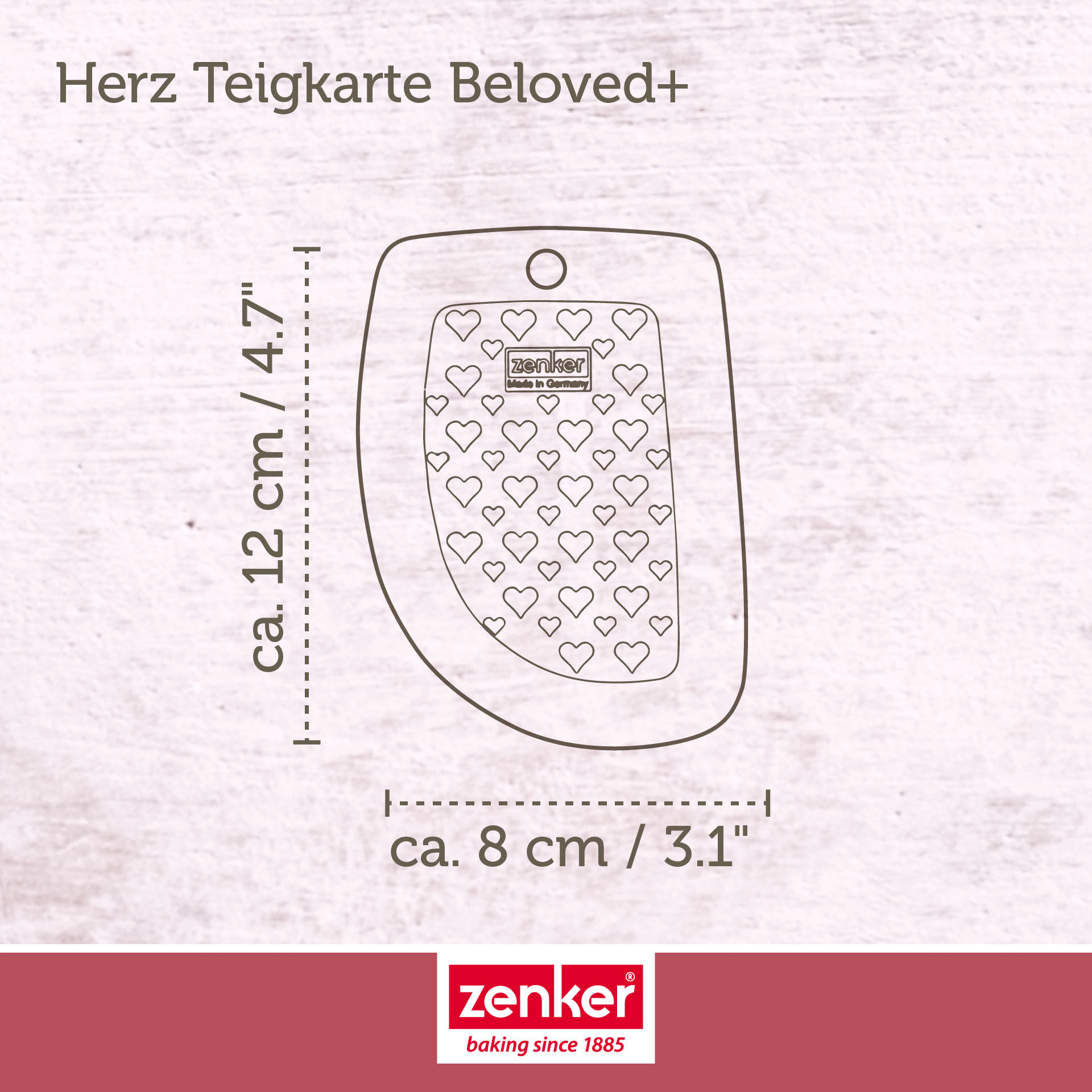 Teigkarte Herz Beloved+
