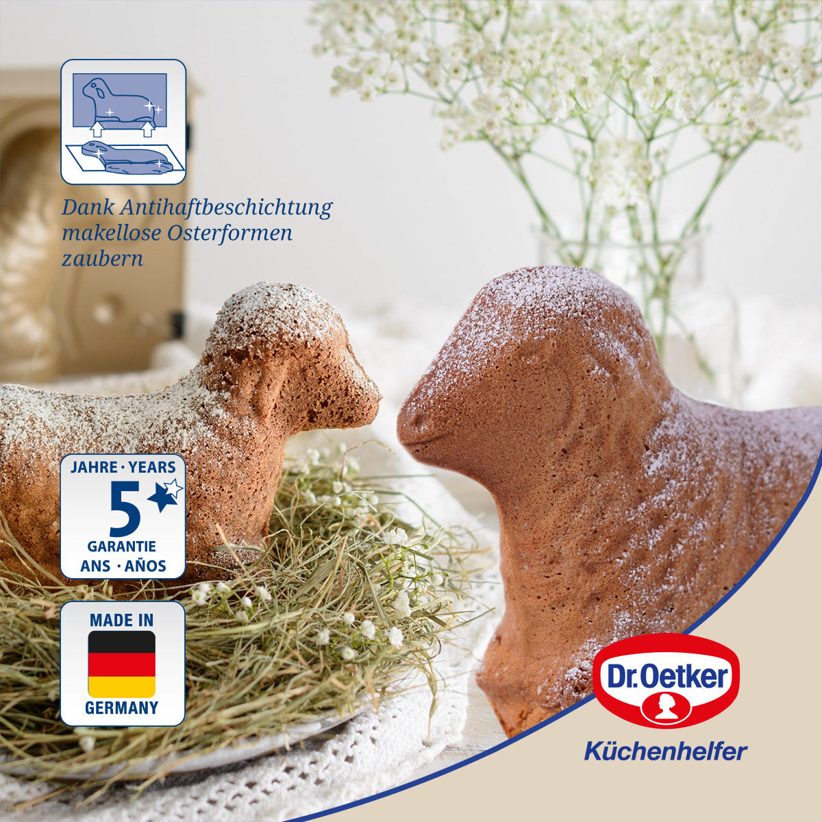 Backformen-Set "Lamm und Lämmchen gold", 2-teilig