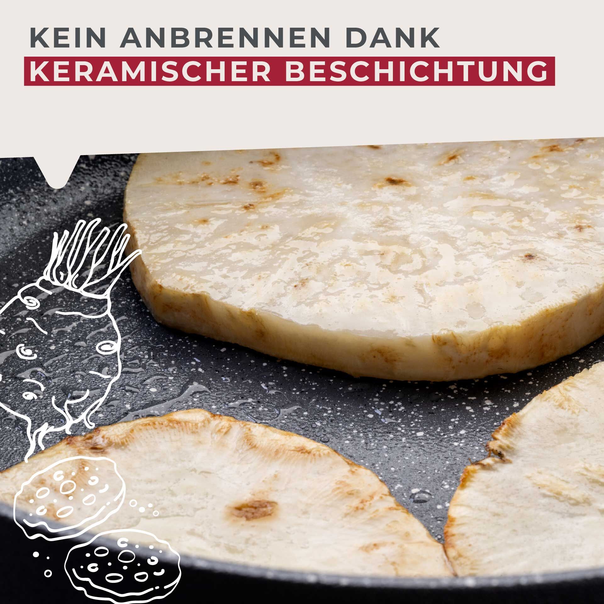 Hochrandpfanne, Keramik, antihaft, Ø28cm