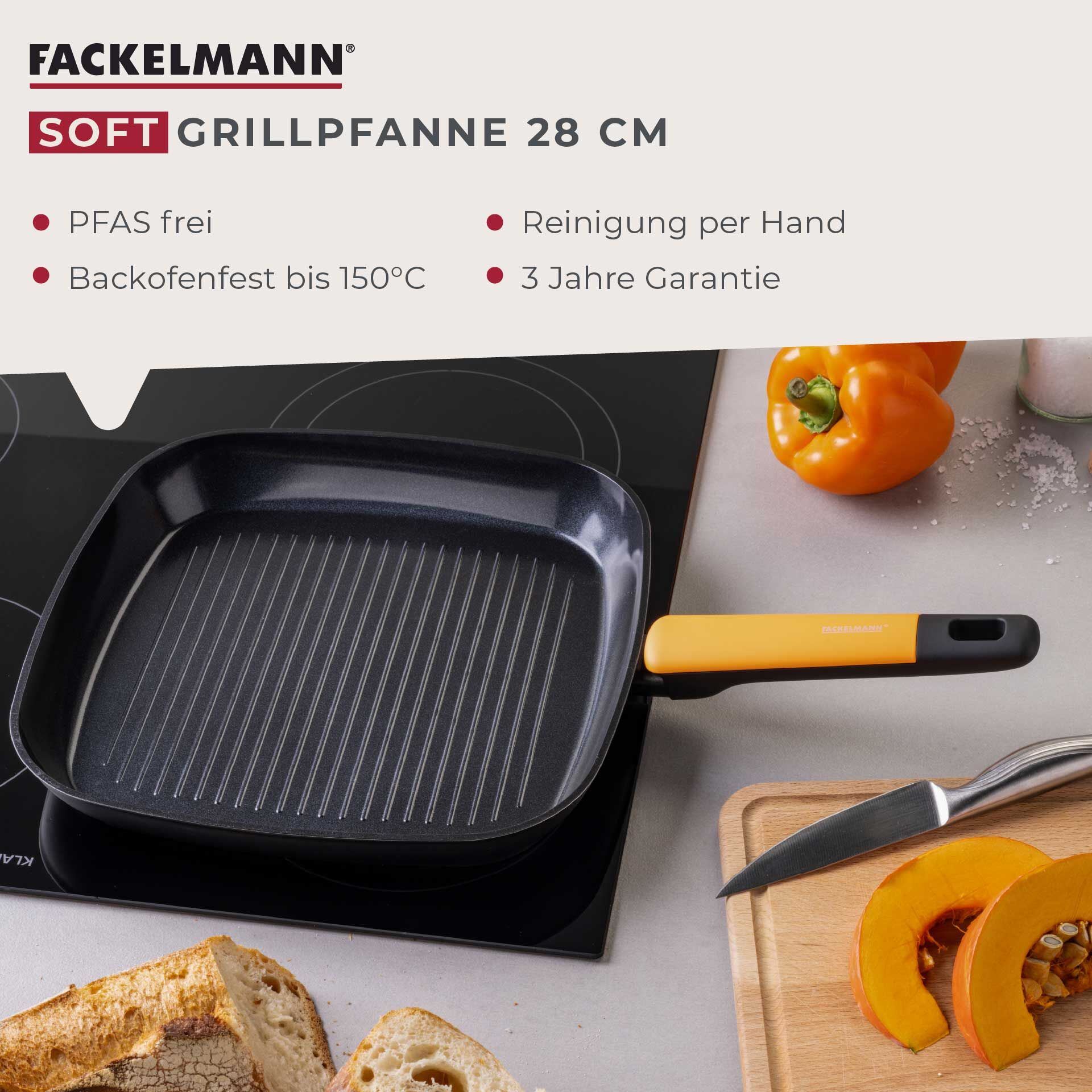 Grillpfanne Soft Collection, Keramik, antihaft, Ø28cm