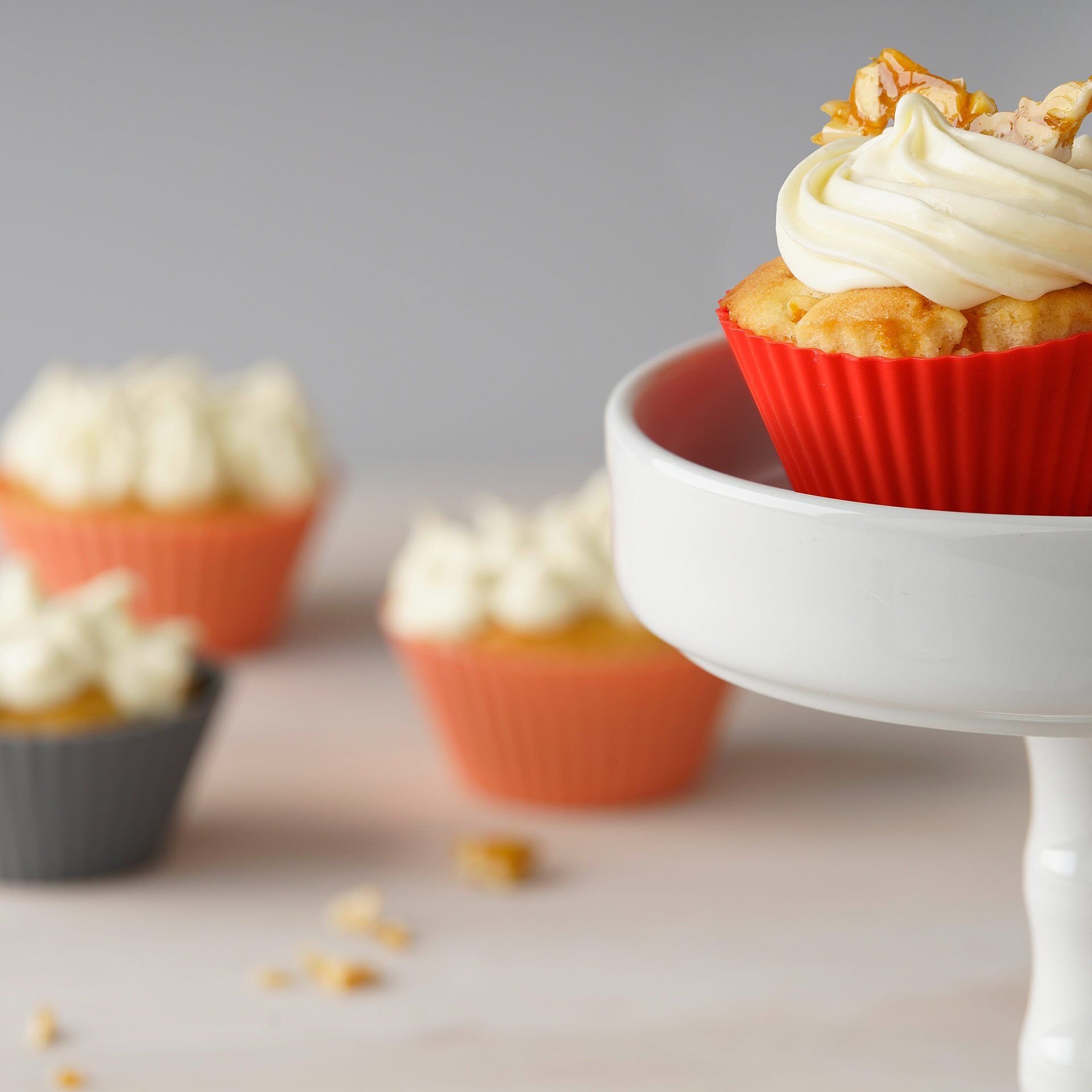 Muffinförmchen Flexxibel Love, 12er, bunt, Silikon