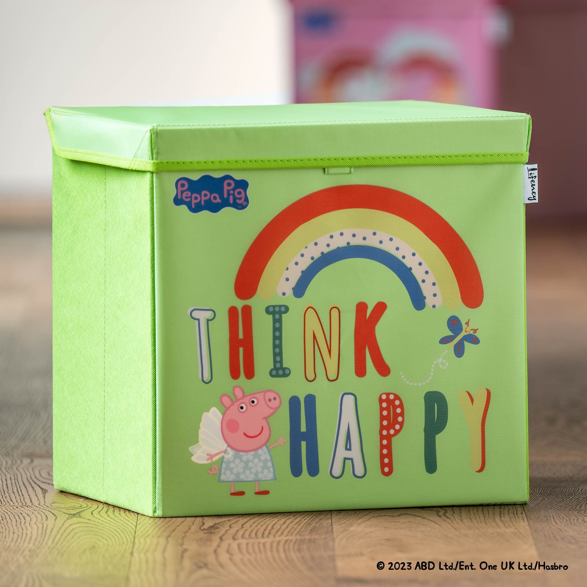 Aufbewahrungsbox Peppa Pig Happy mit Deckel, 33x33x33cm