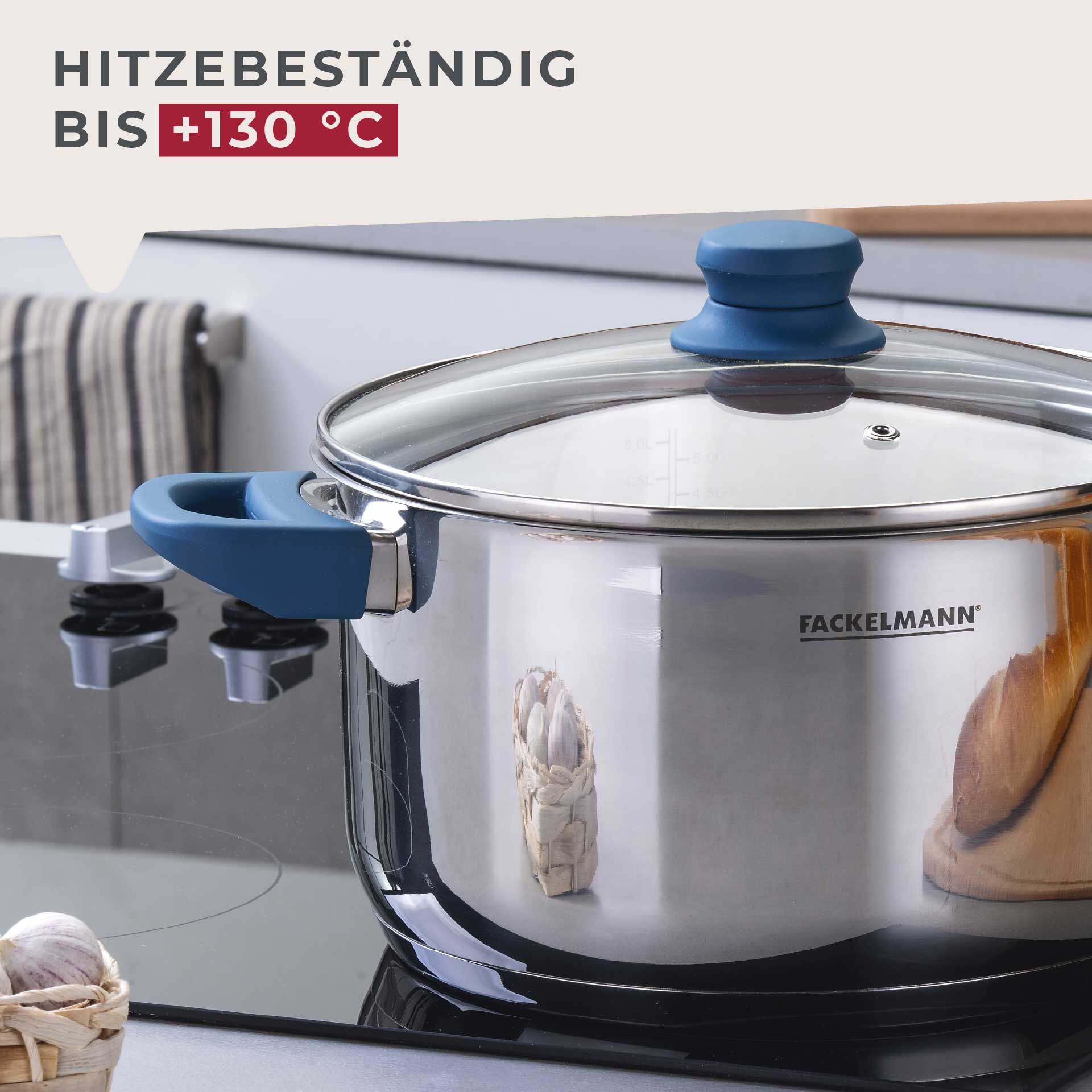 Kochtopf mit Deckel Essential, Ø24cm, blau