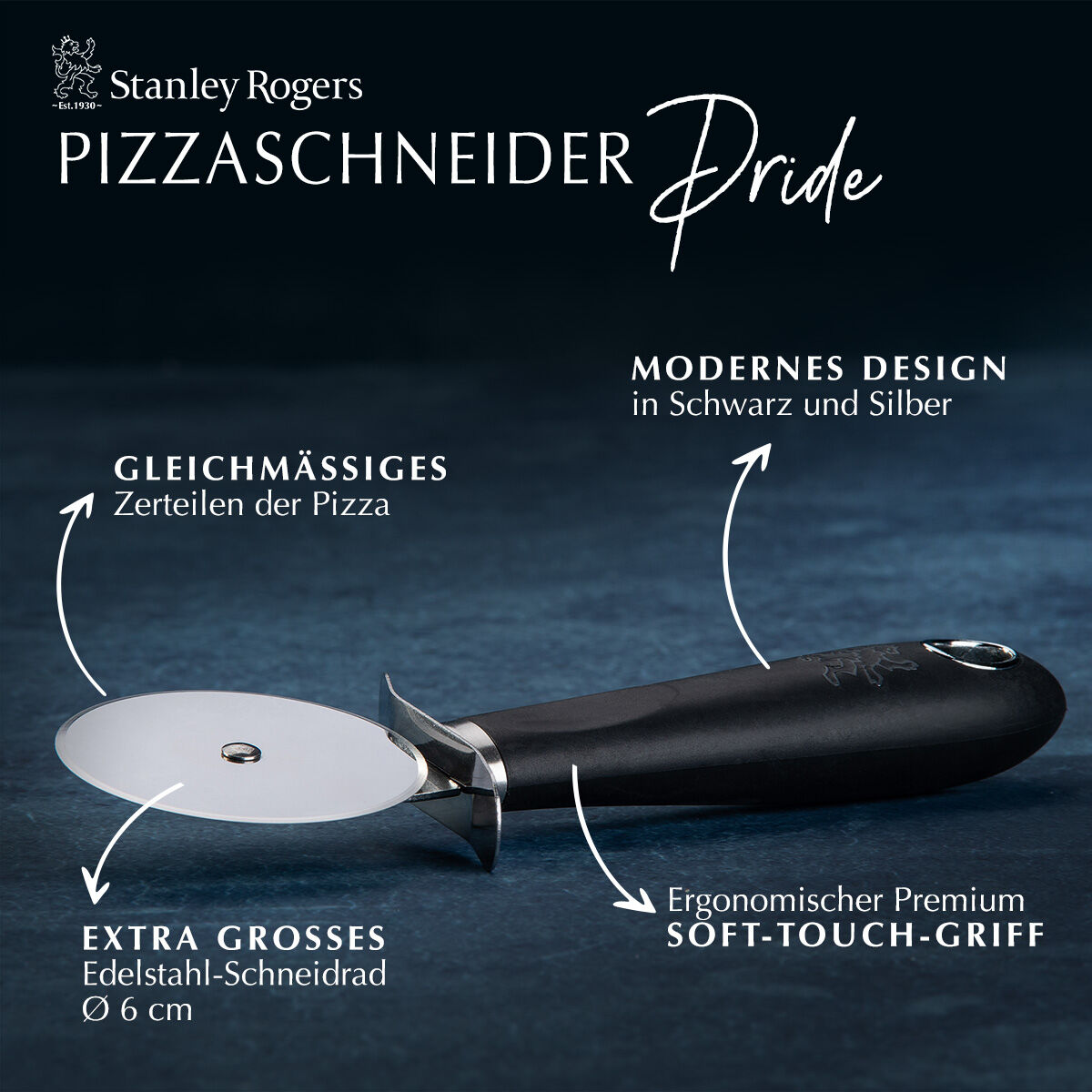 Pizzaschneider Pride, 18cm, Edelstahl