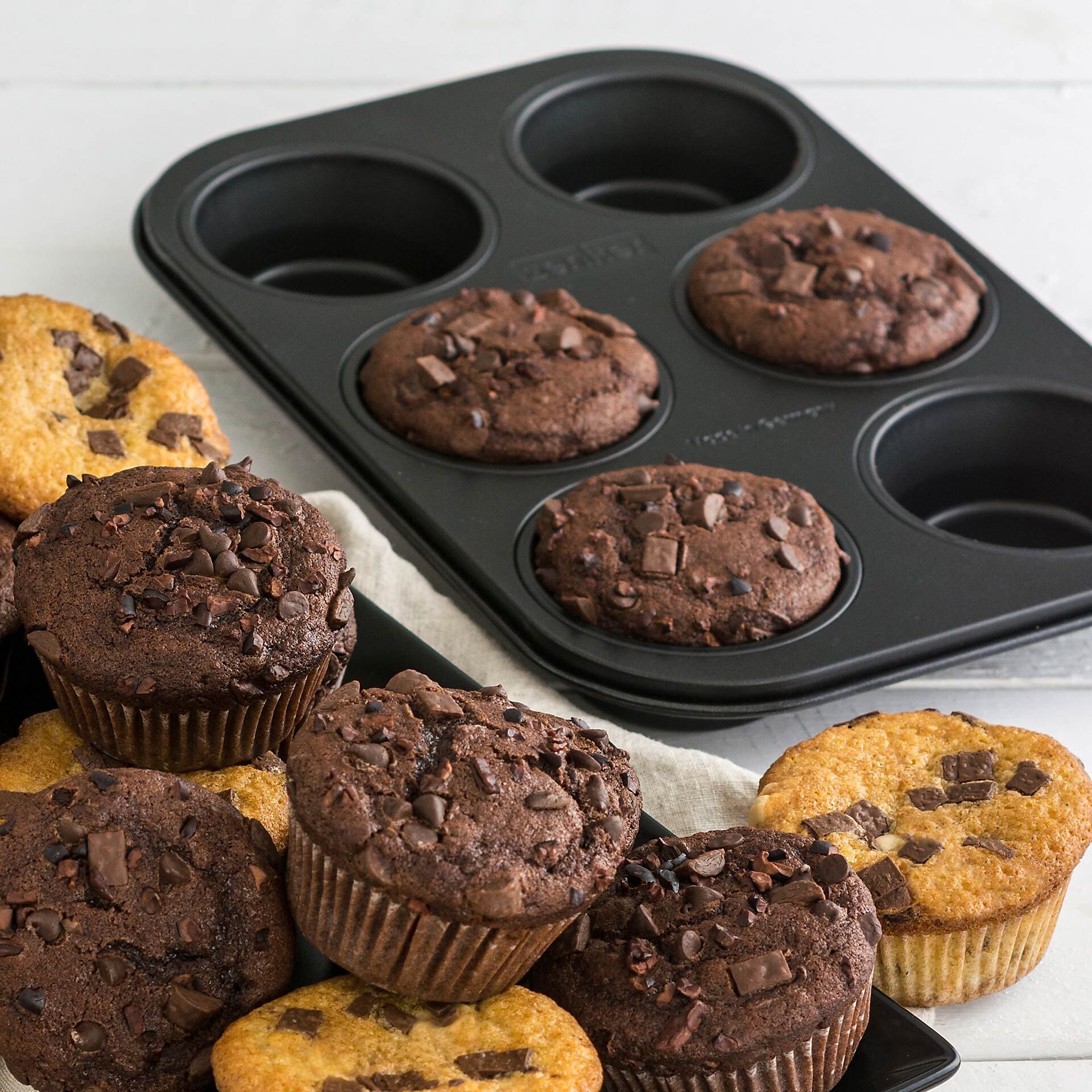 Muffinform Black Metallic, 28x19cm, 6er