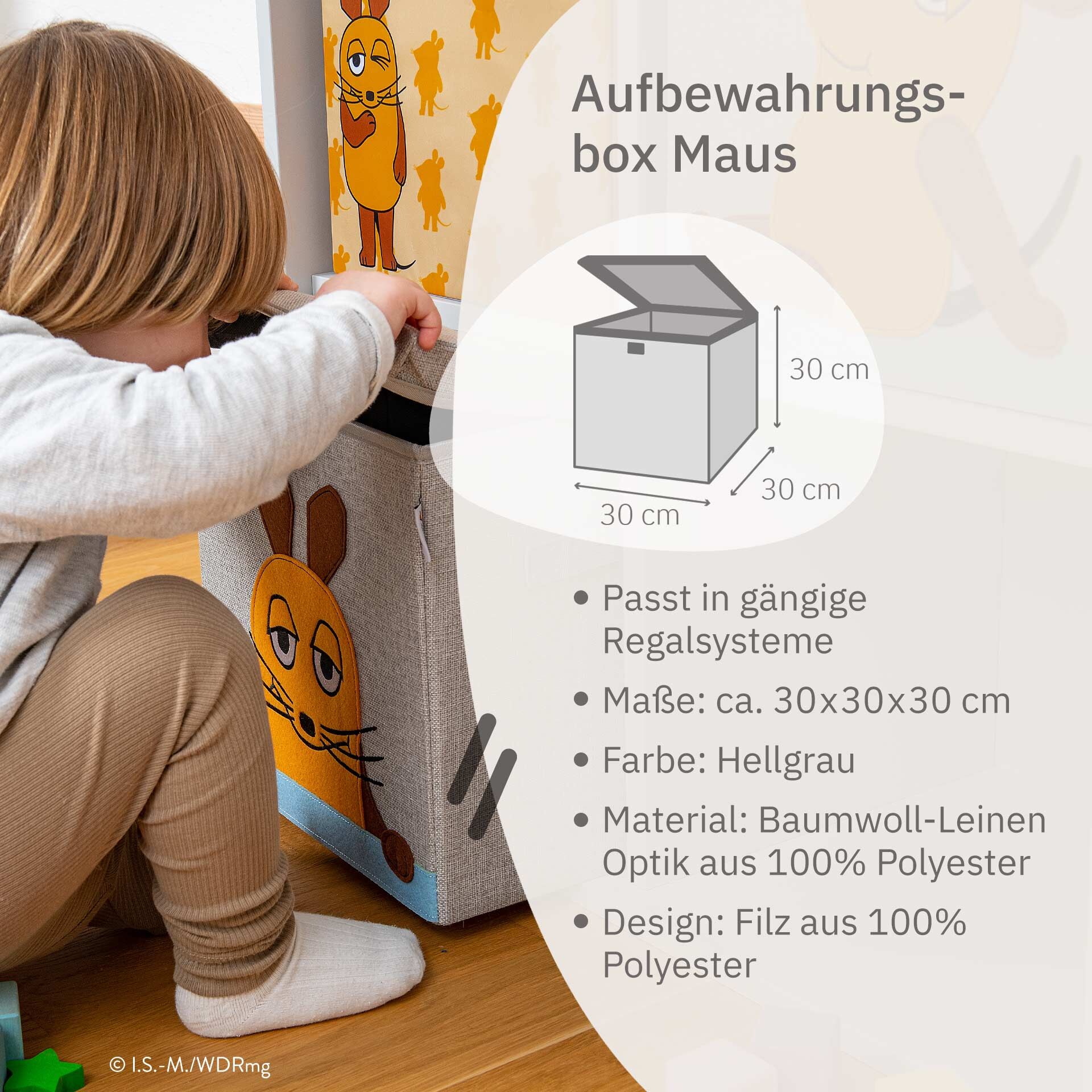 Aufbewahrungsbox mit Deckel DieMaus Gesicht