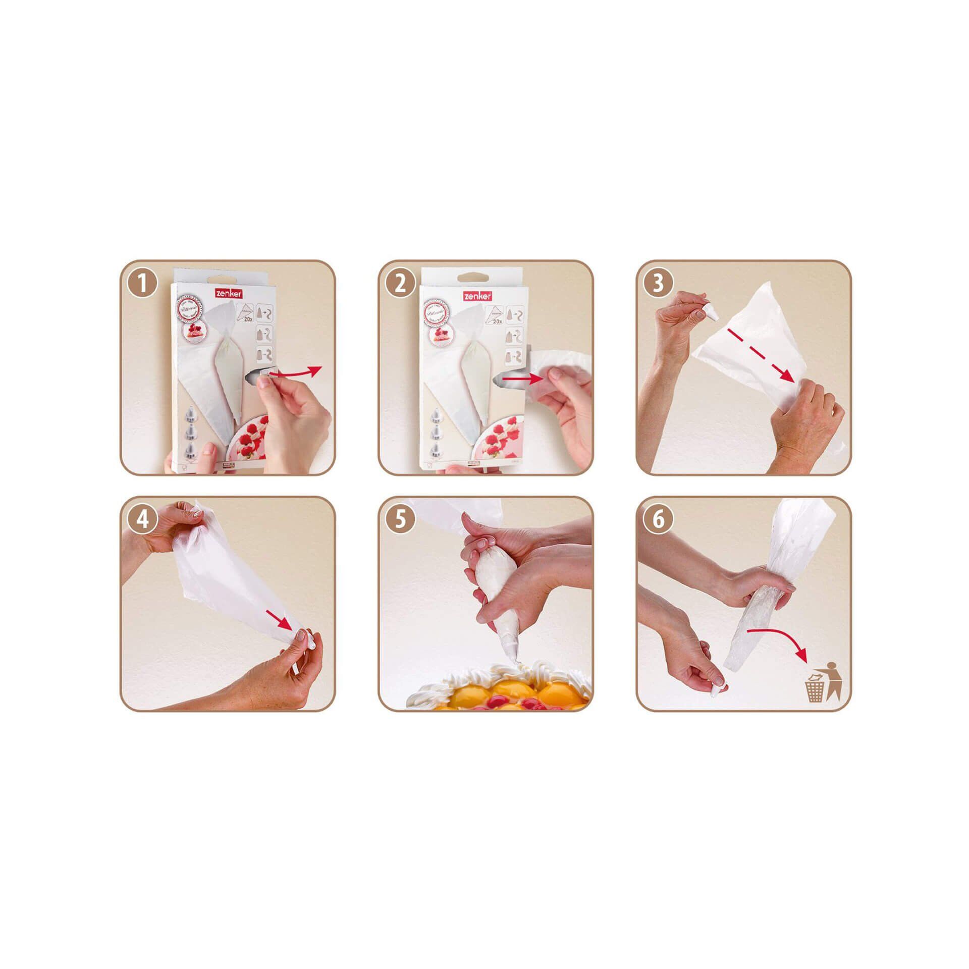 Einwegspritzbeutel inkl. 3 Tüllen, 4-teilig