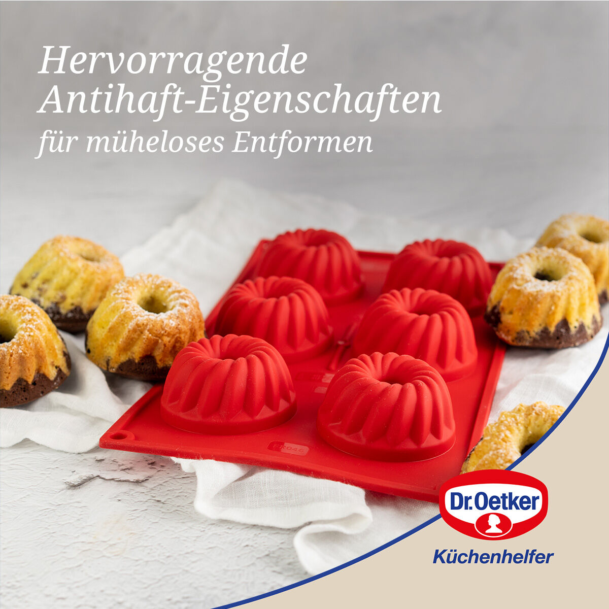 Gugelhupfform Mini Flexxibel Love, 6er, Silikon