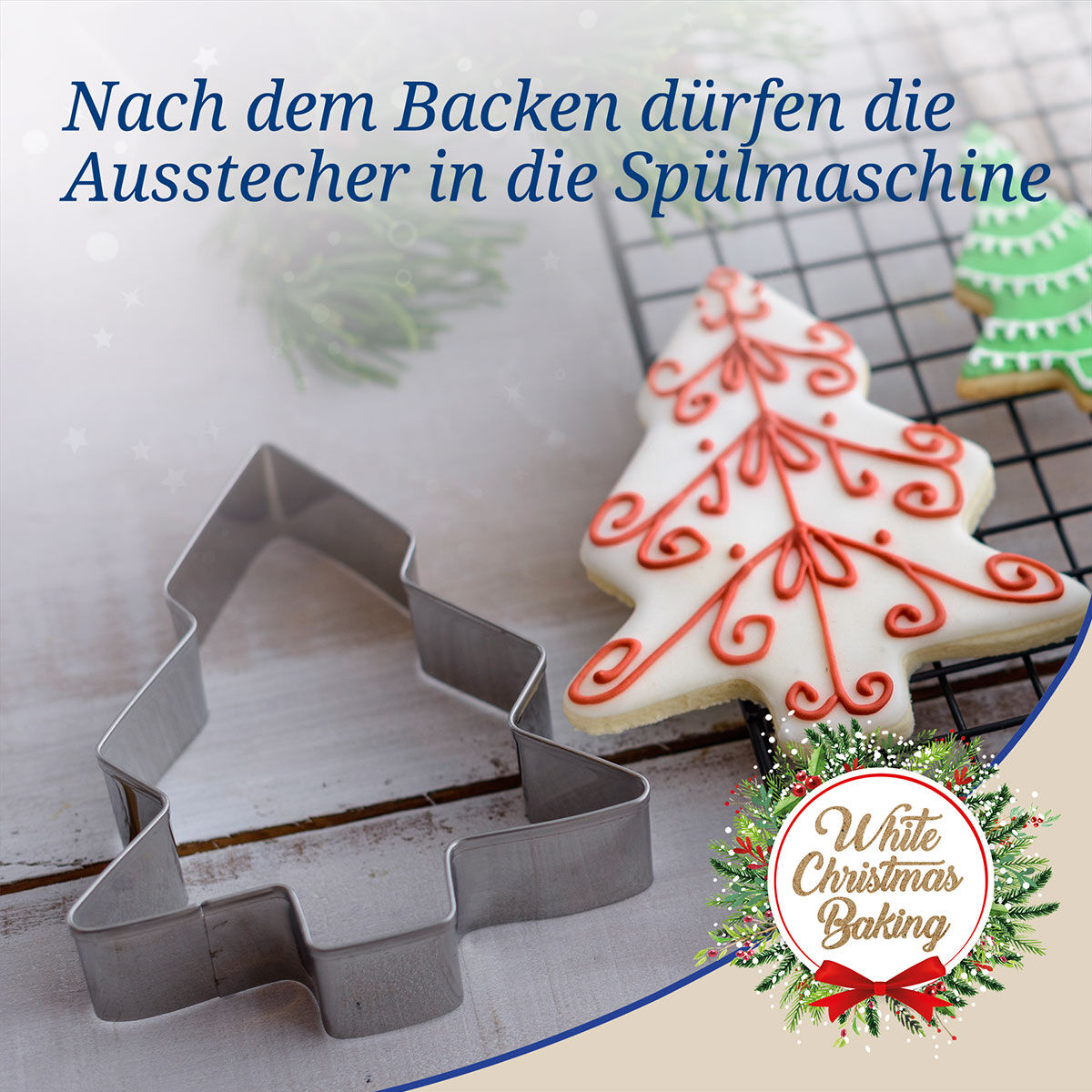 Ausstecher Tannenbaum White Christmas Baking, 3-teilig