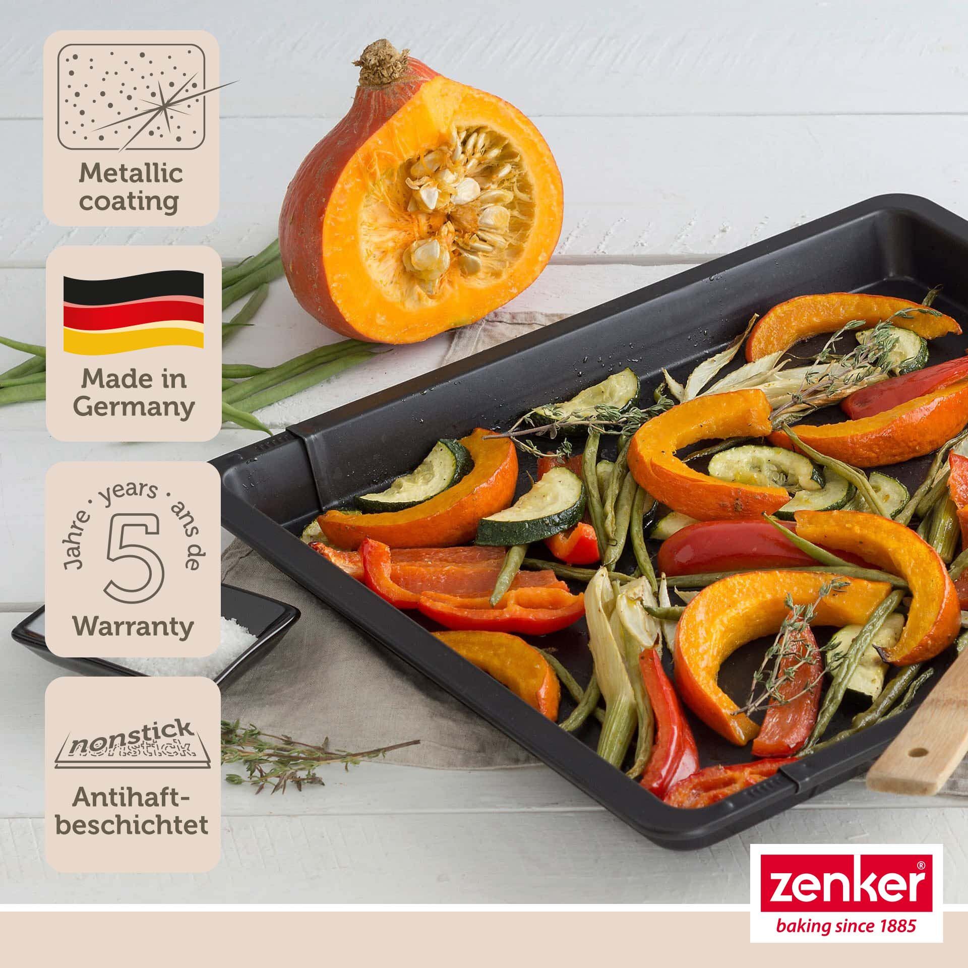 Backblech mit hohem Rand ausziehbar Black Metallic, 37,5-52cm