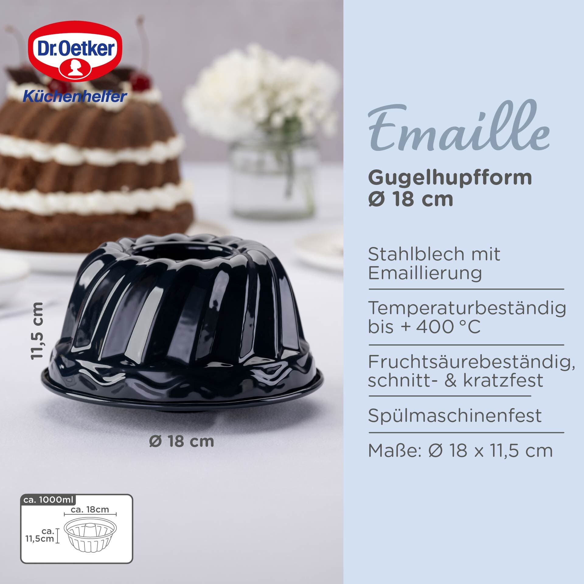 Gugelhupfform Back-Liebe Emaille, Ø18cm