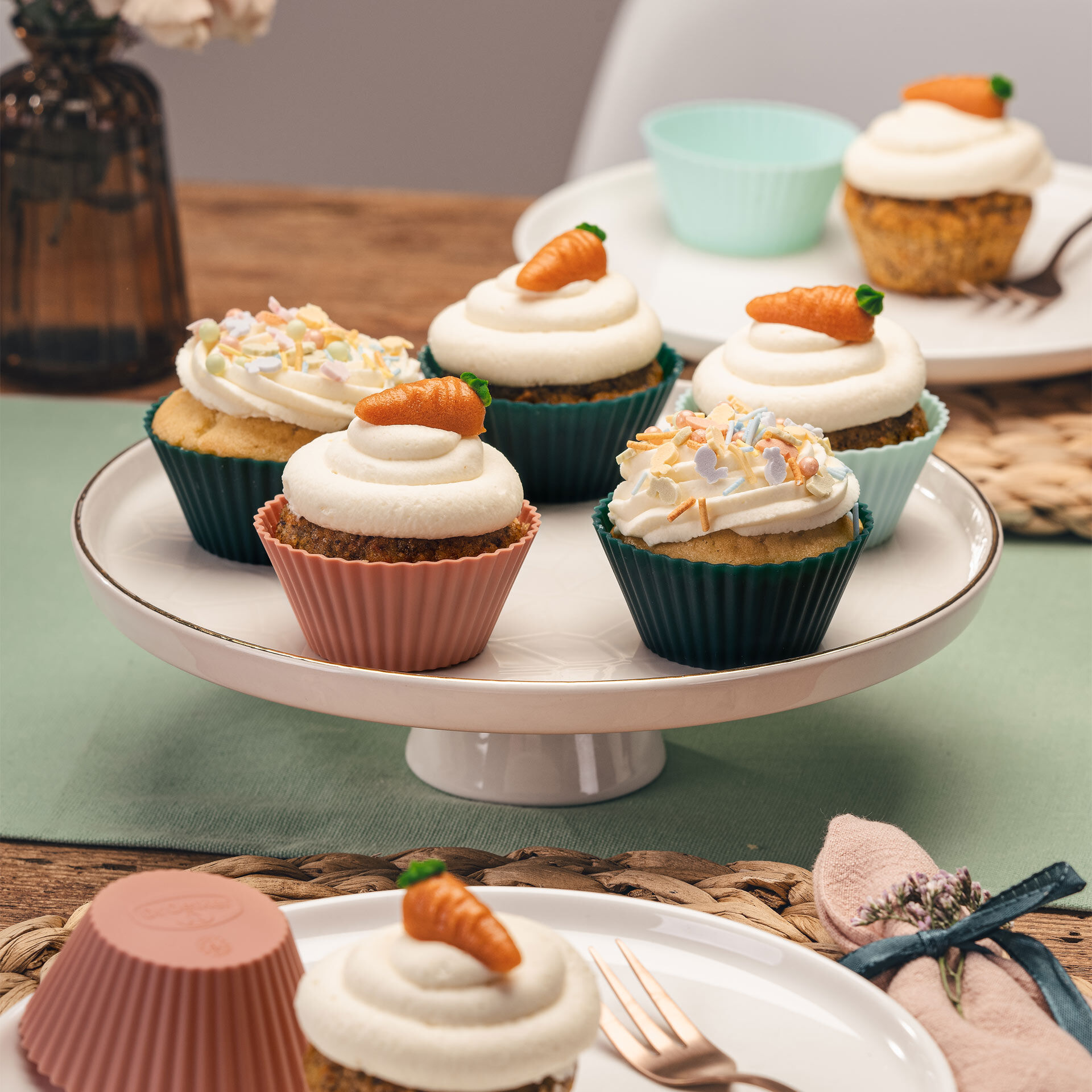 Muffinförmchen Vintage Oster Manufaktur, Silikon, 12-teilig