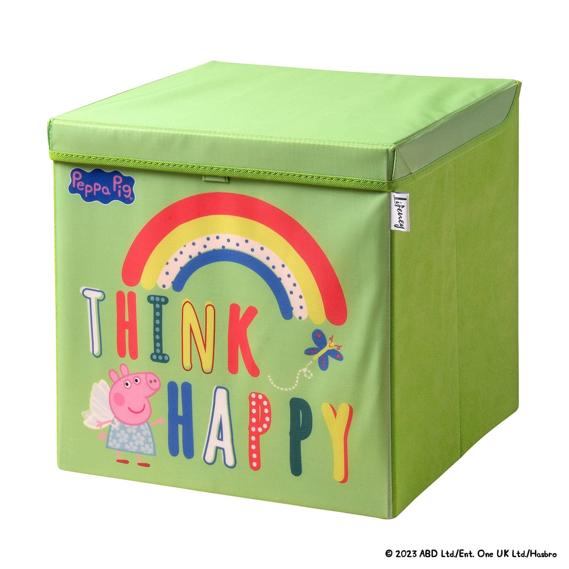 Aufbewahrungsbox Peppa Pig Happy mit Deckel, 33x33x33cm