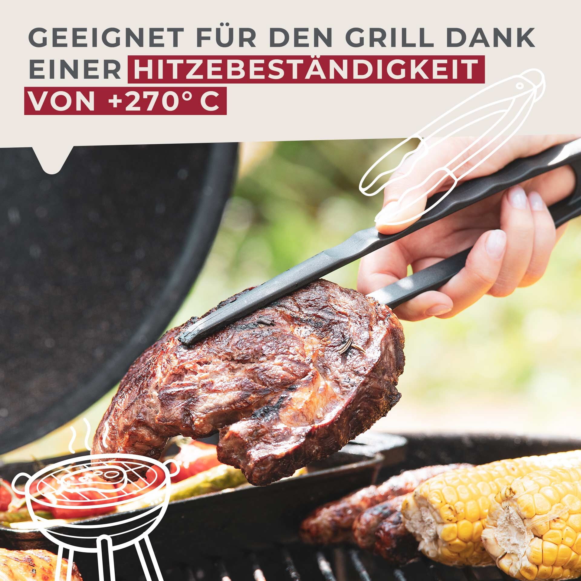 Zange, 29cm, schwarz