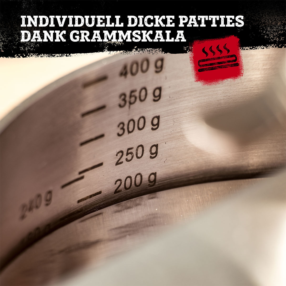 Profi-Burgerpresse, Edelstahl