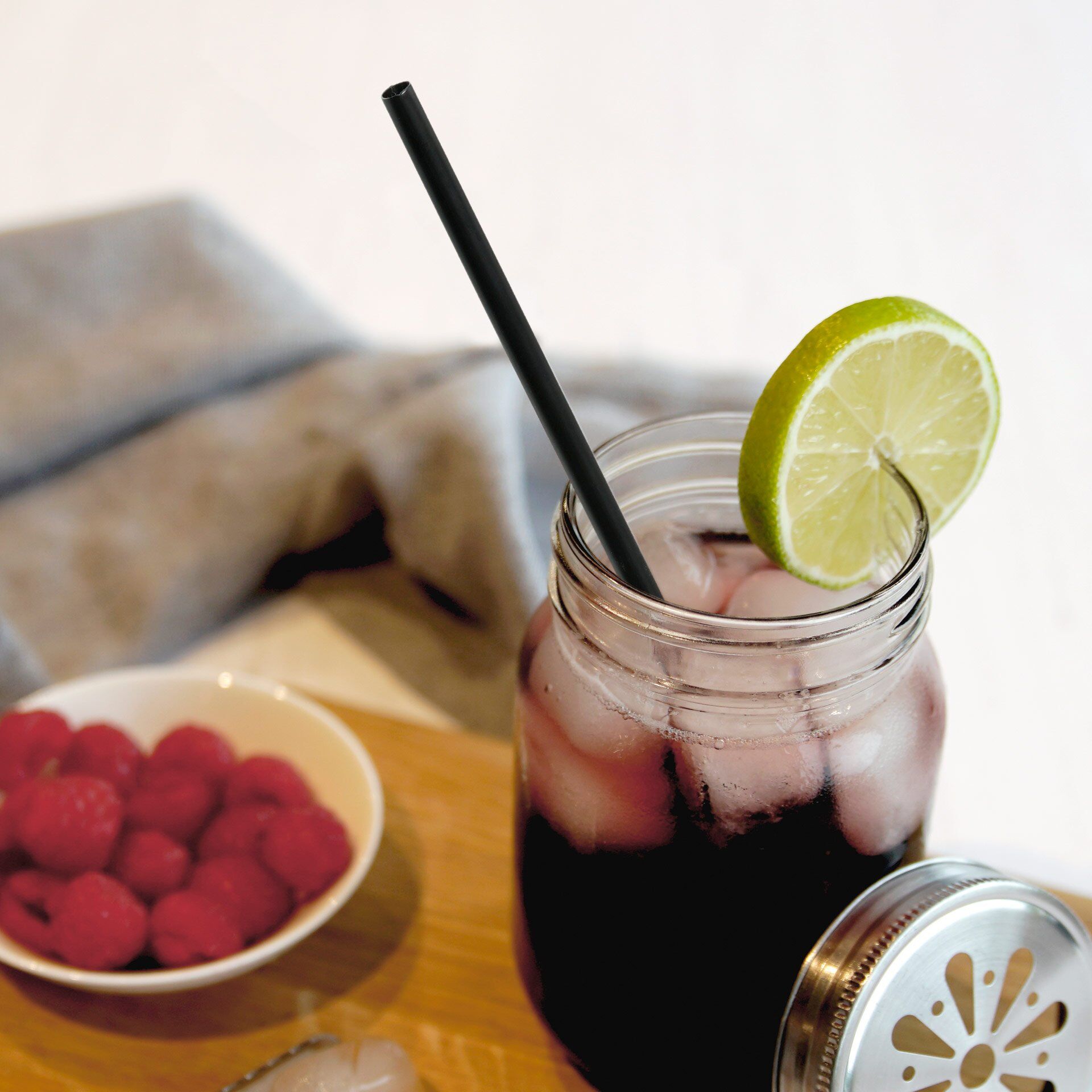 Strohhalm, 23cm, Mehrweg, 50 Stk., Kunststoff, schwarz