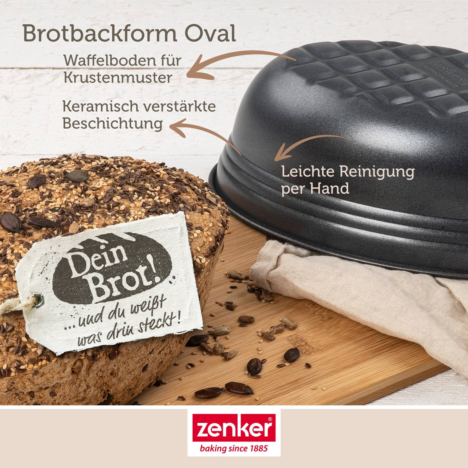 Brotbackform oval Black Metallic, 26x16cm