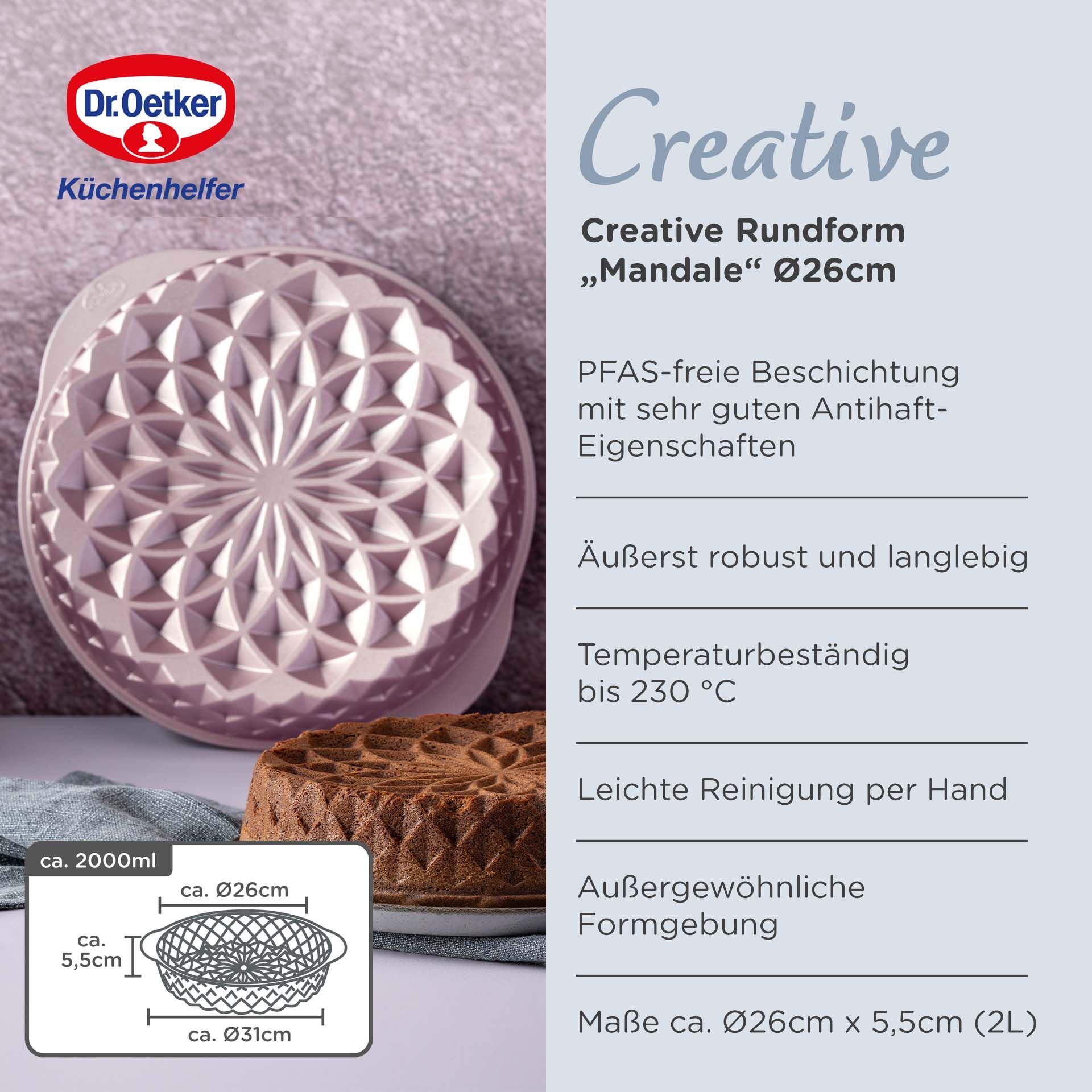 Kreativbackform Creative Mandala, Ø24cm