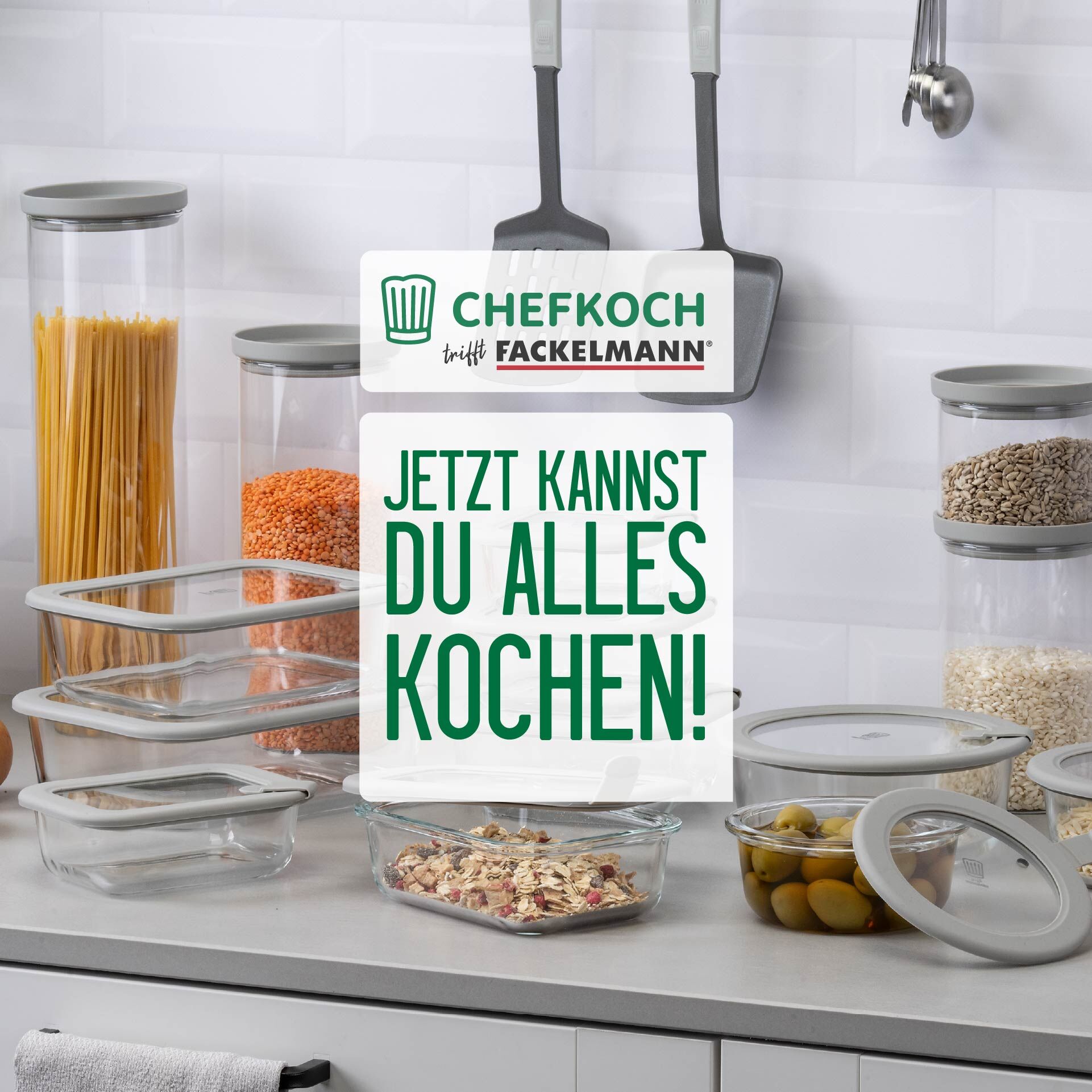 Vorratsdose Glas, eckig, 520ml