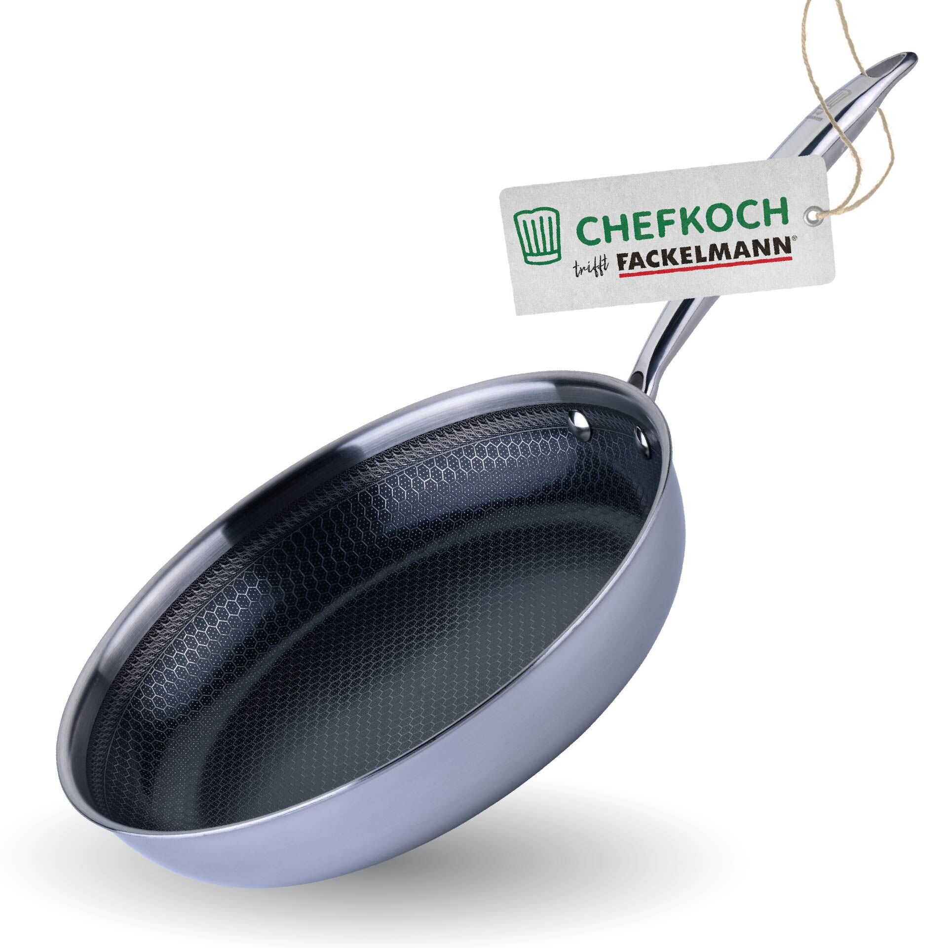 Bratpfanne Kiel, Edelstahl, antihaft, Wabenboden, Ø28cm