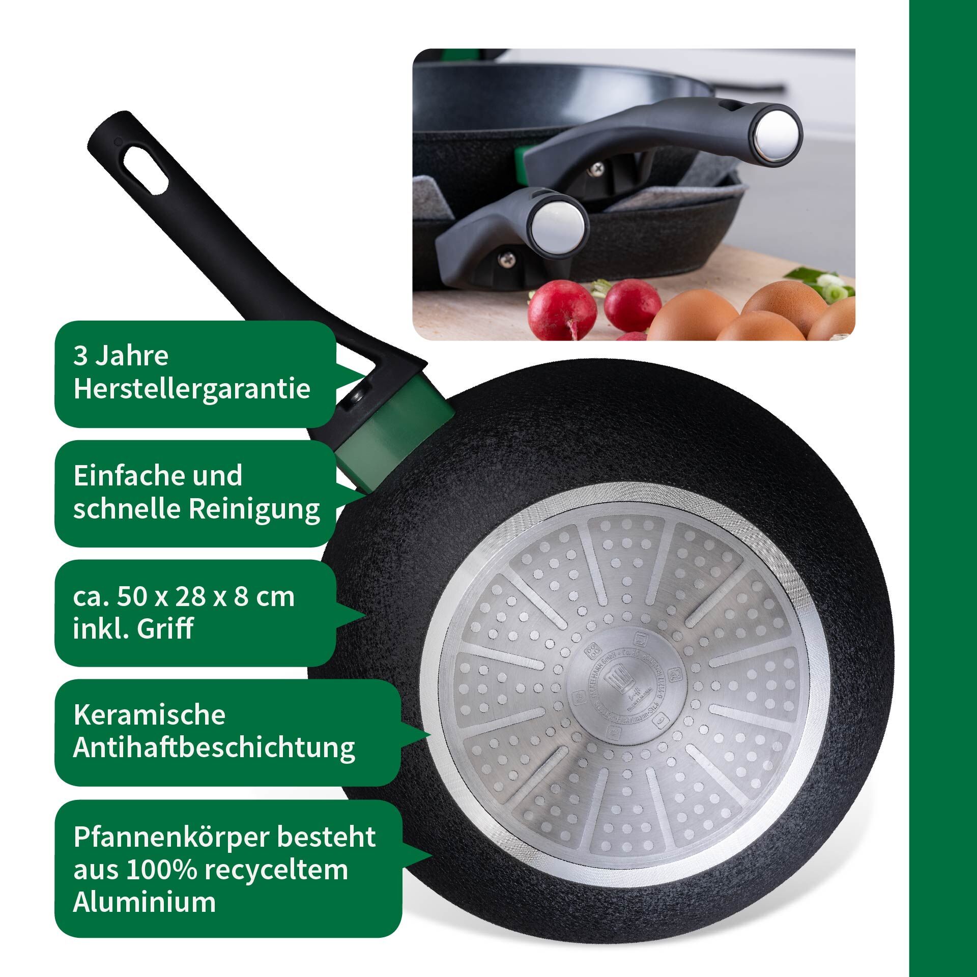 Wokpfanne Hamburg, keramische Antihaft-Beschichtung, Ø28cm