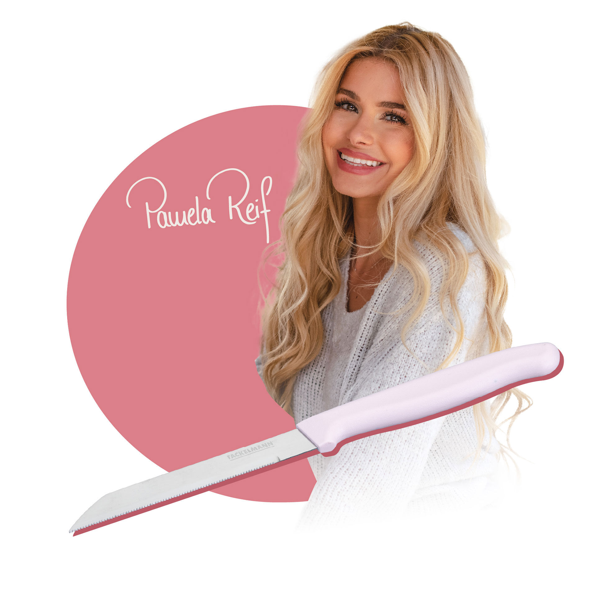 Pamela Reif Gemüsemesser, rosa, 12cm Klinge