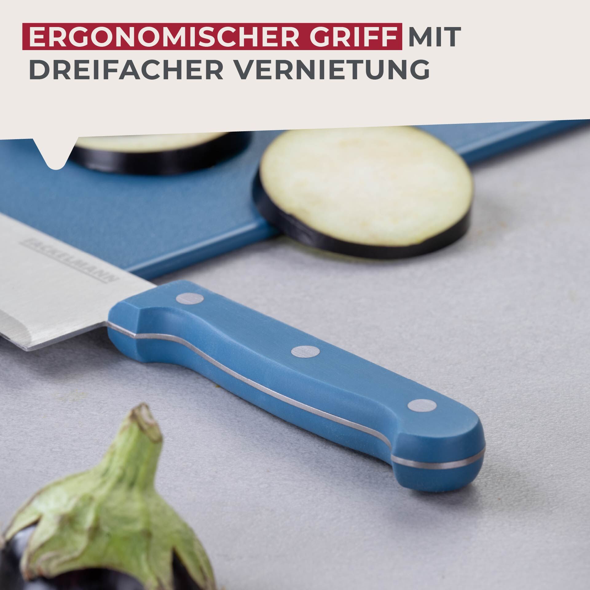 Kochmesser blau, 20cm Klinge