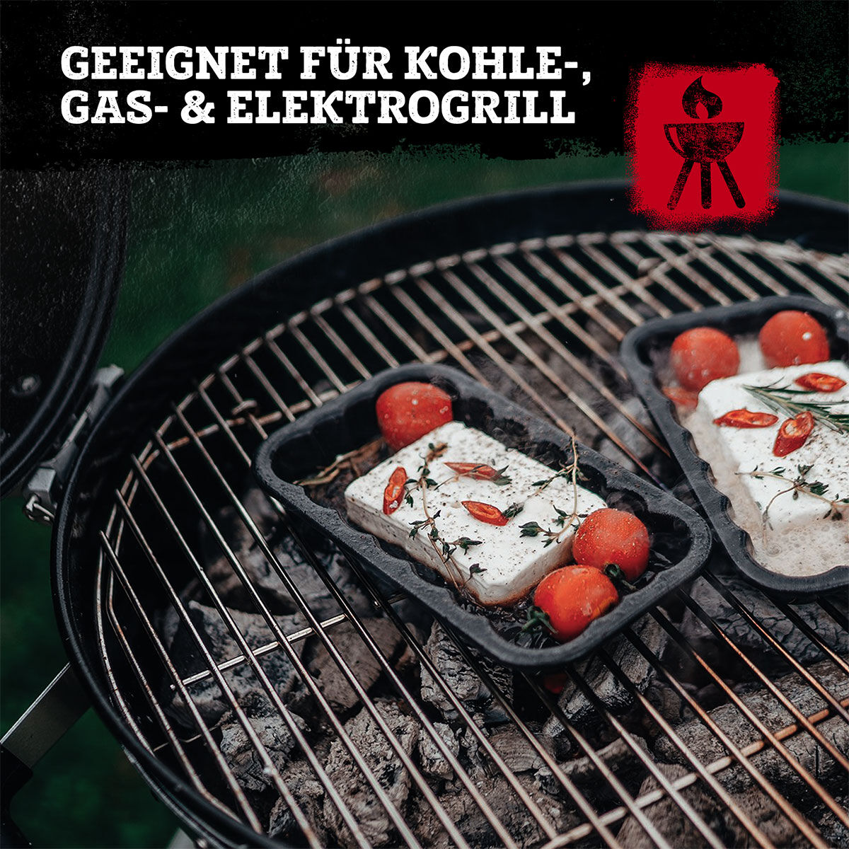 Grillschale Emaille, 21x12cm, 2 Stück
