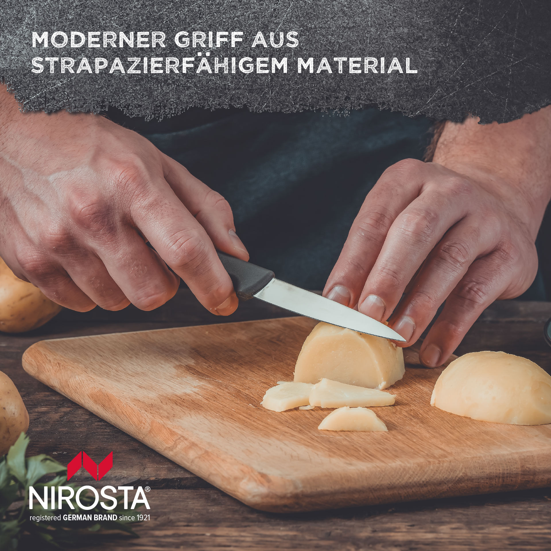 Küchenmesser Original, 8,5cm Edelstahl-Klinge, dunkelgrau