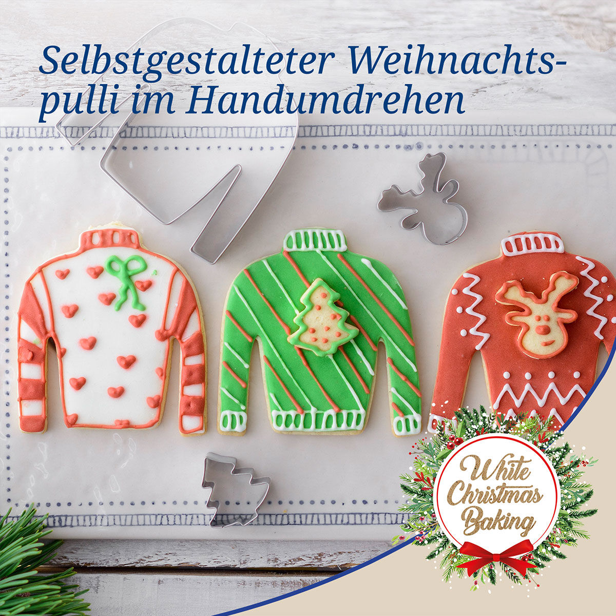 Ausstecher Ugly Christmas Sweater, 3-teilig