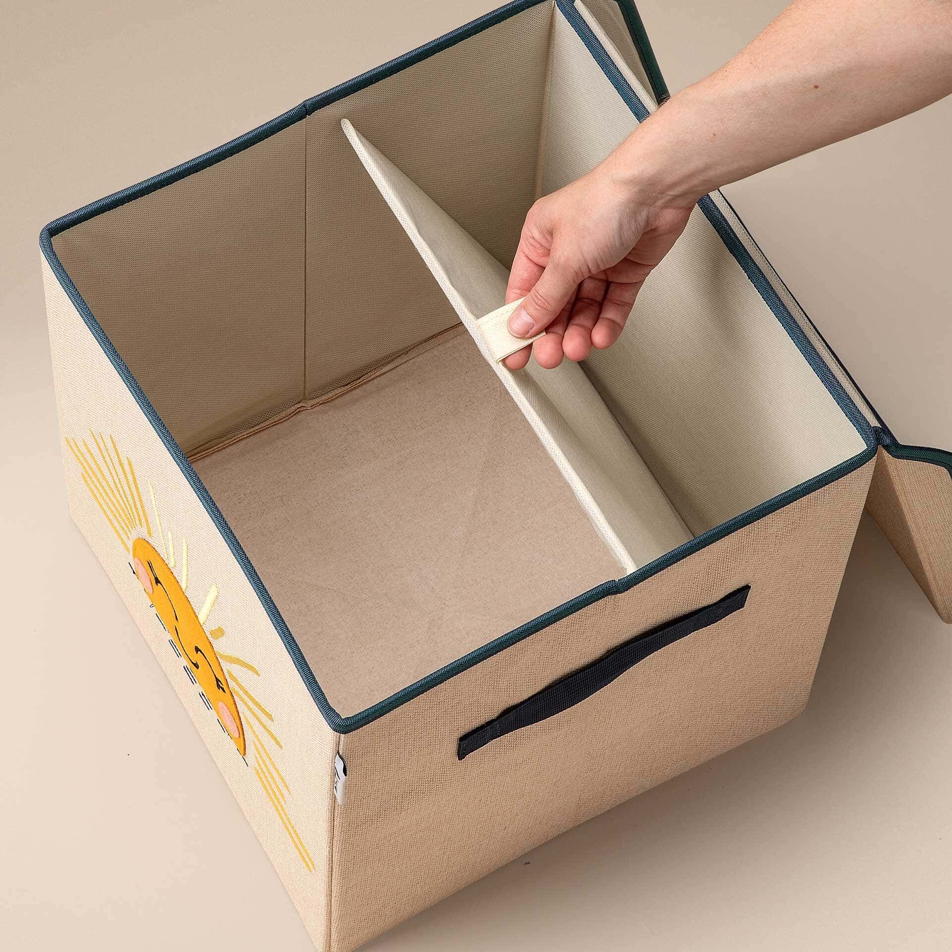 Aufbewahrungsbox mit Deckel Sonne, 33x33x33cm