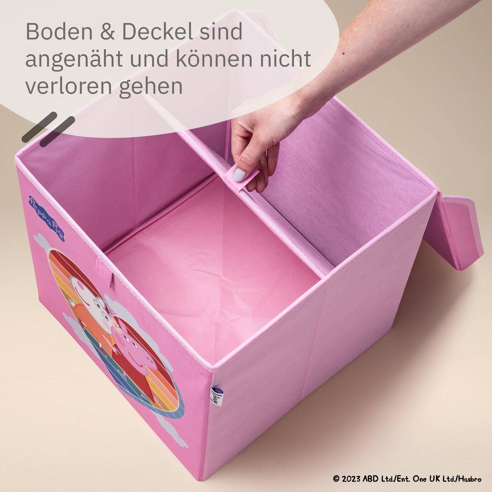 Aufbewahrungsbox Peppa Pig Freundschaft mit Deckel, 33x33x33cm 833666