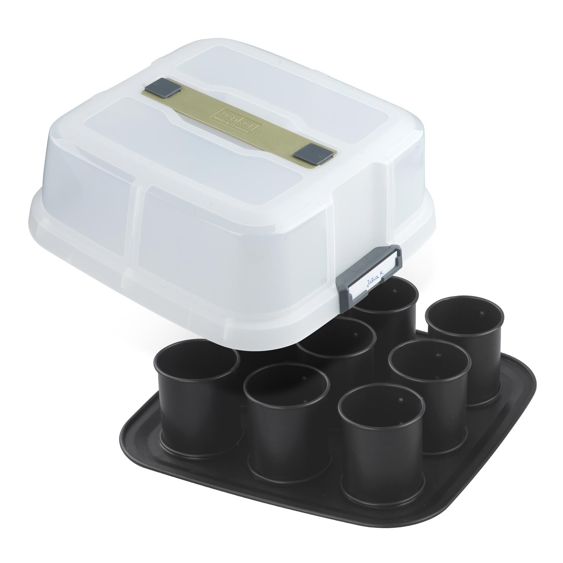 Mini Törtchen Backblech mit Transporthaube & Törtchenretter, 9er