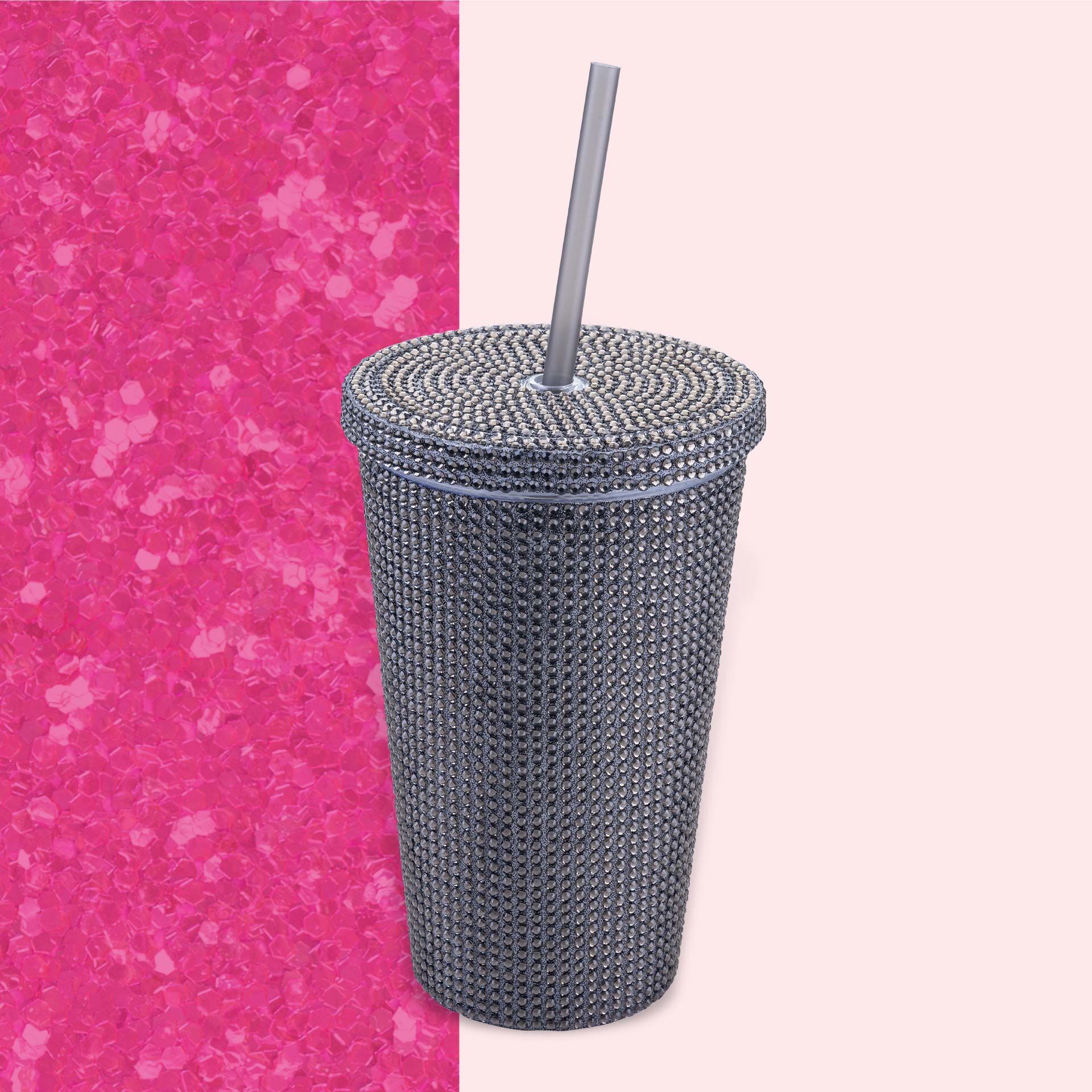 Trinkbecher Schwarz, Strass, 500ml