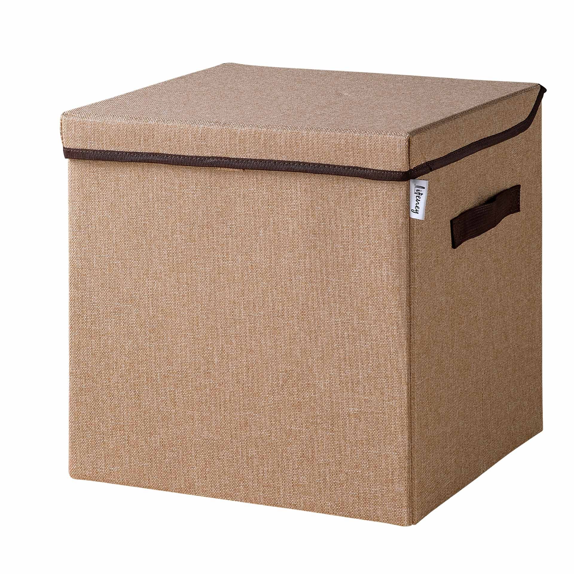 Aufbewahrungsbox mit Deckel, braun, 33x33x33cm