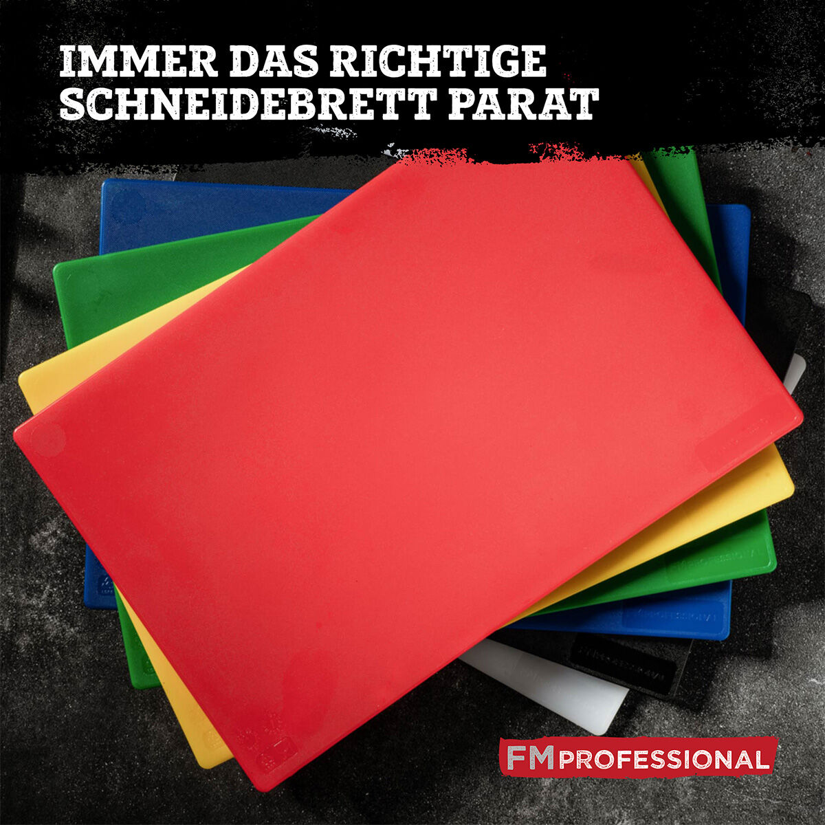 Schneidebrett HACCP für gekochtes Fleisch, 45x30cm, schwarz