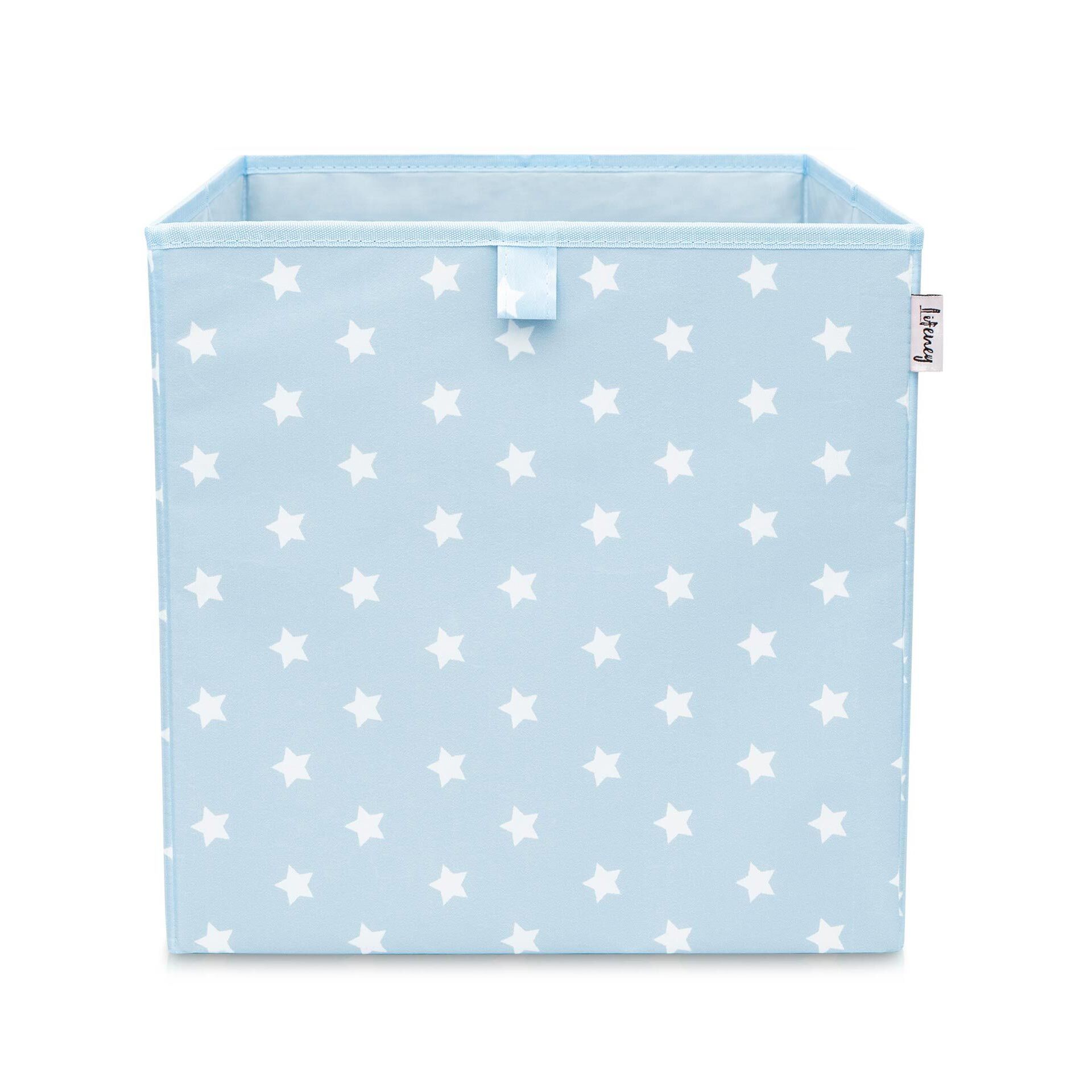 Aufbewahrungsbox 3er-Set Sterne, anthrazit hellblau & blau, 33x33x33cm