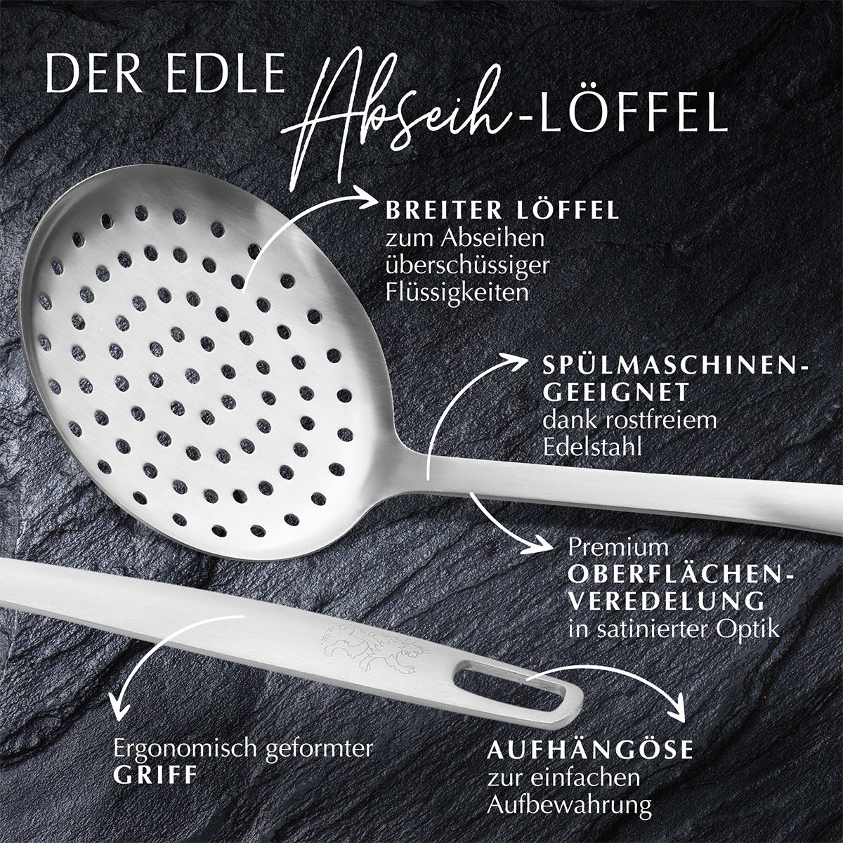 Schaumlöffel Satin, 32cm, Edelstahl