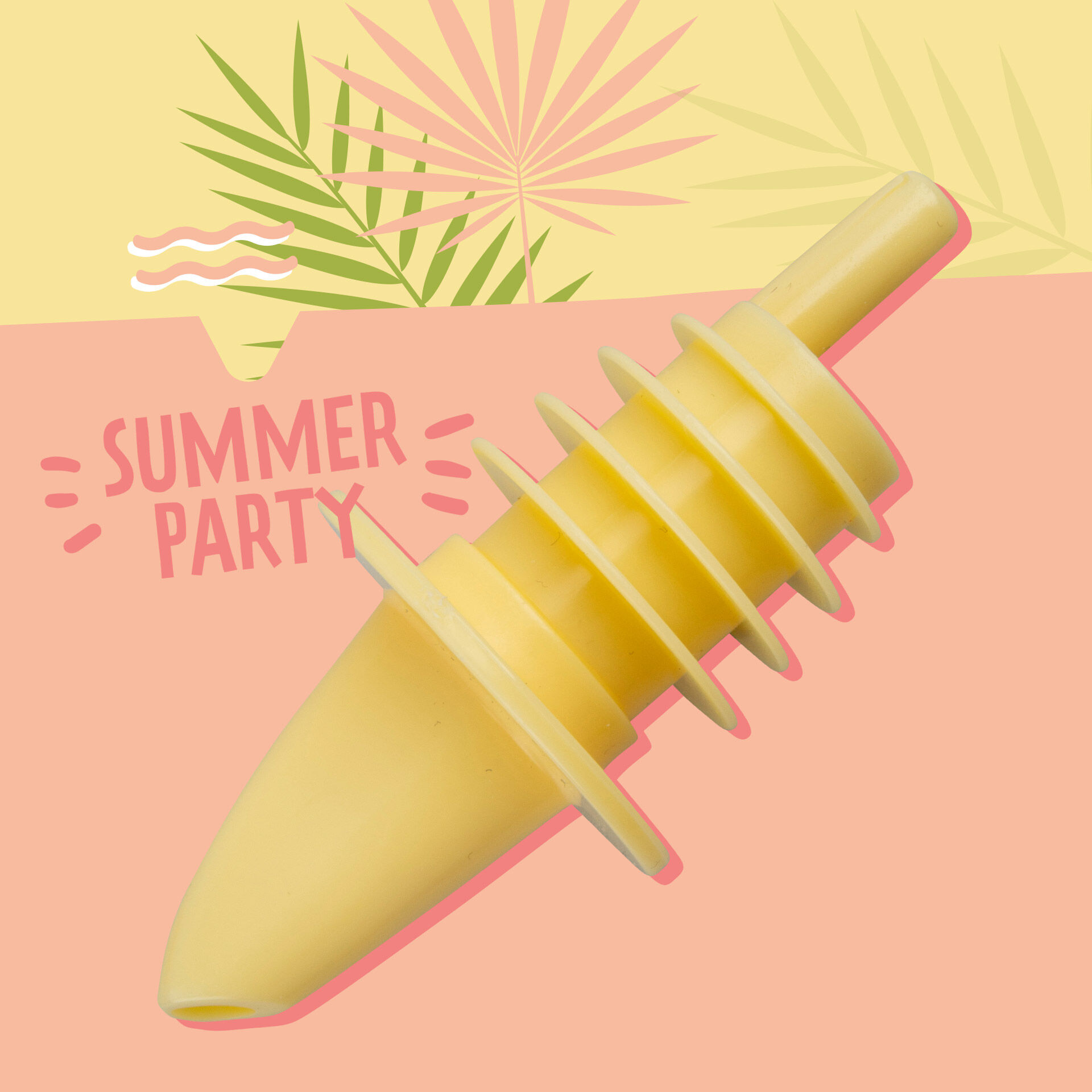 Flaschen-Ausgießer, 4 Stück, gelb/orange