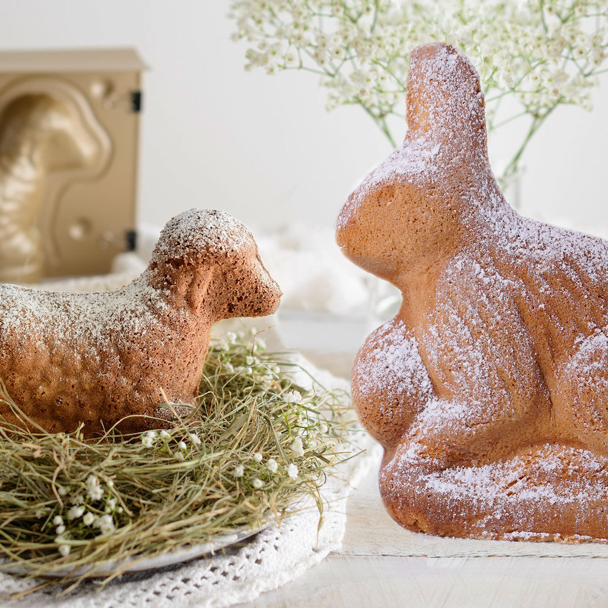 Backformen-Set "Hase und Lämmchen gold", 2-teilig