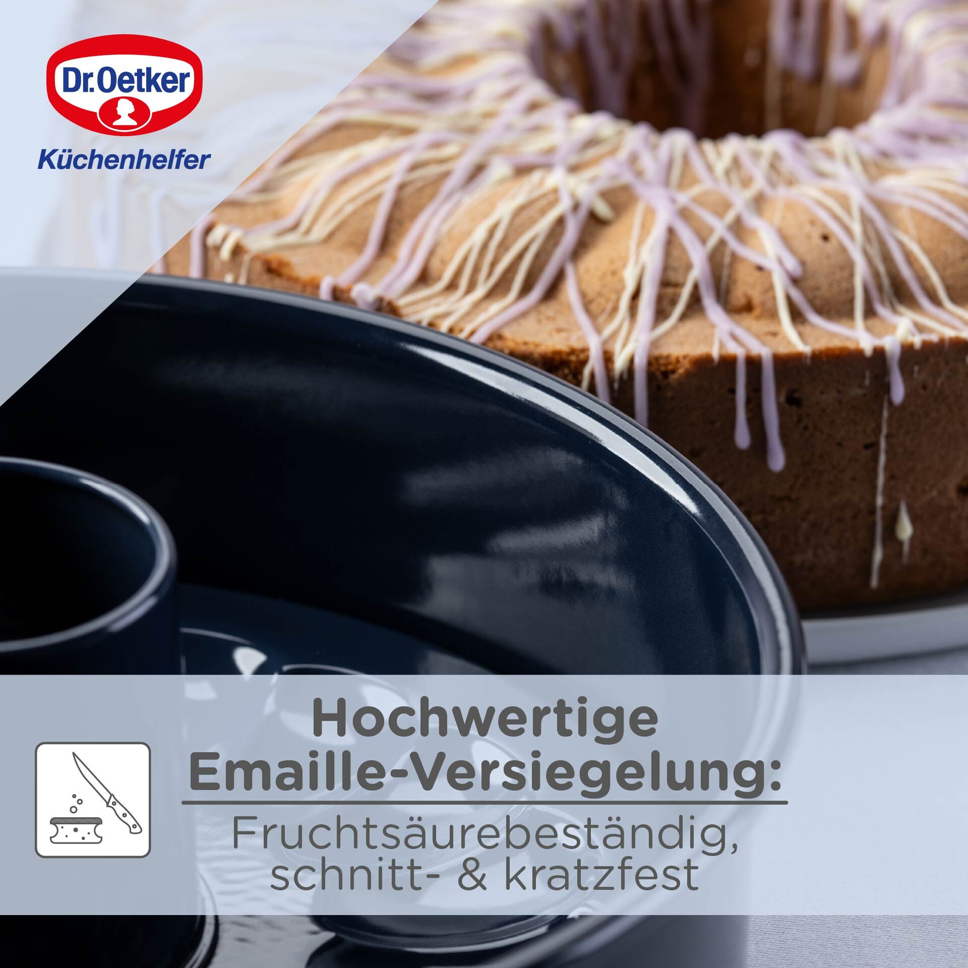 Backform mit Flach- und Rohrboden Back-Liebe Emaille, Ø28cm