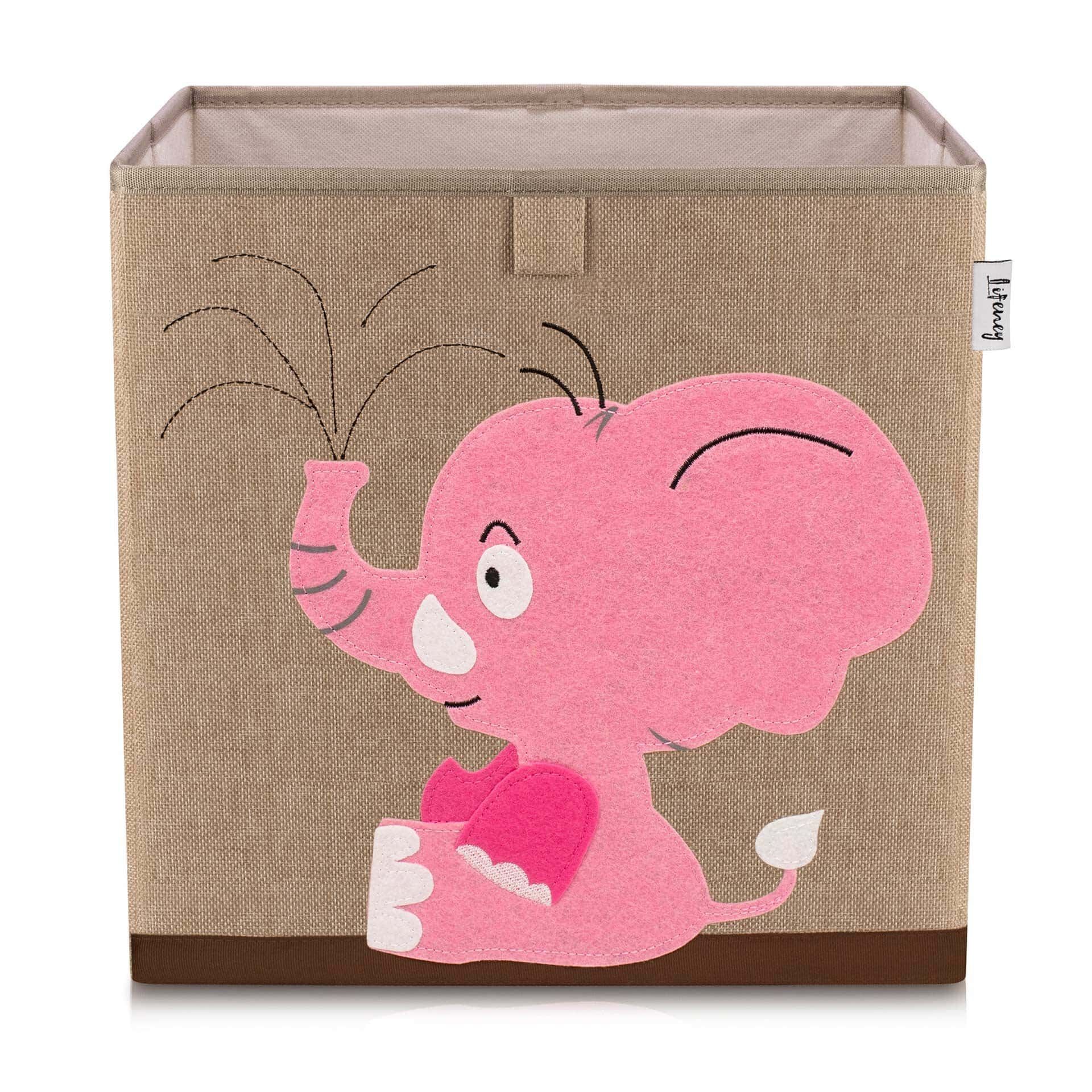 Aufbewahrungsbox Elefant, beige, 33x33x33cm